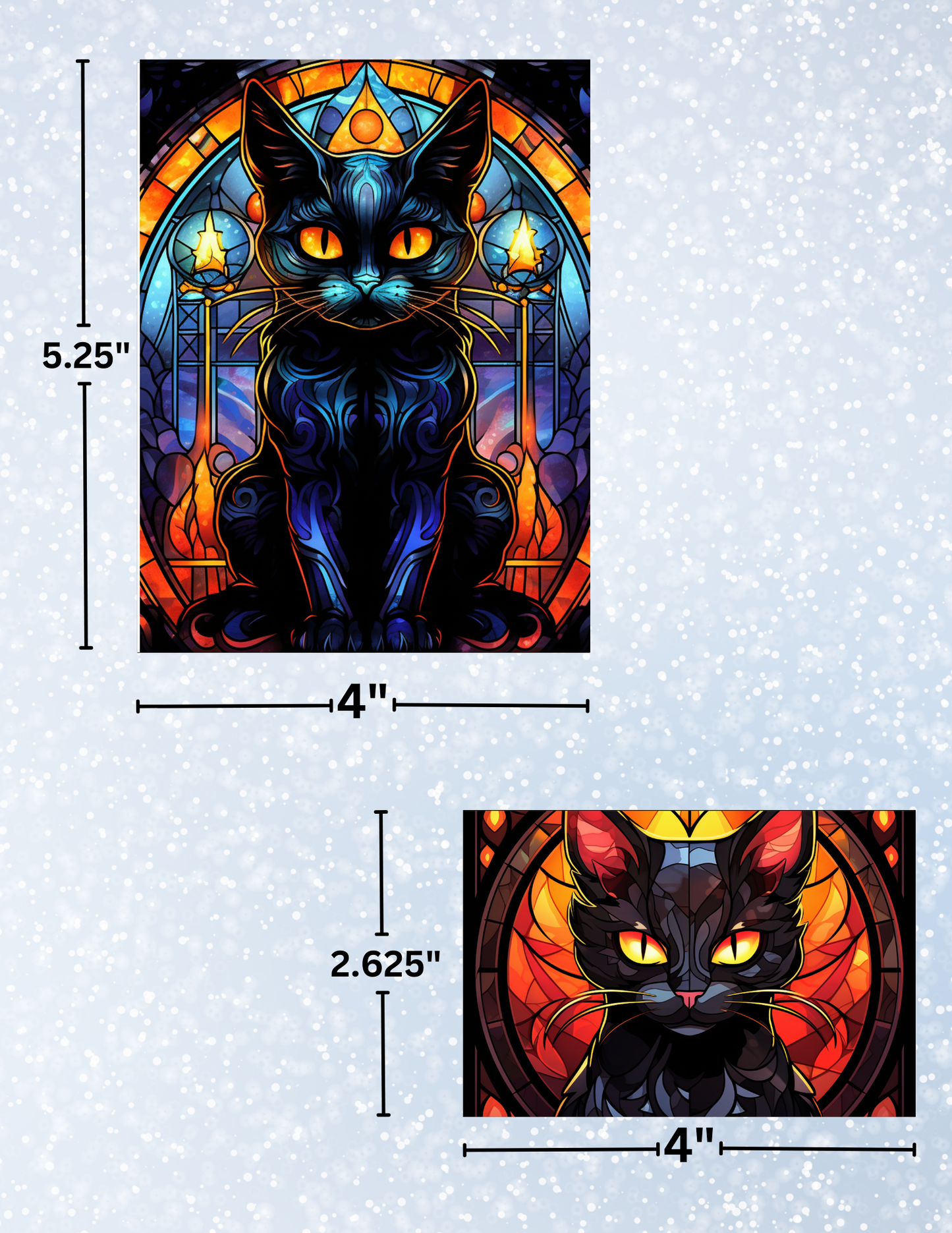 "Stained Glass Halloween Cats" Decorative Diamond Painting Release Papers