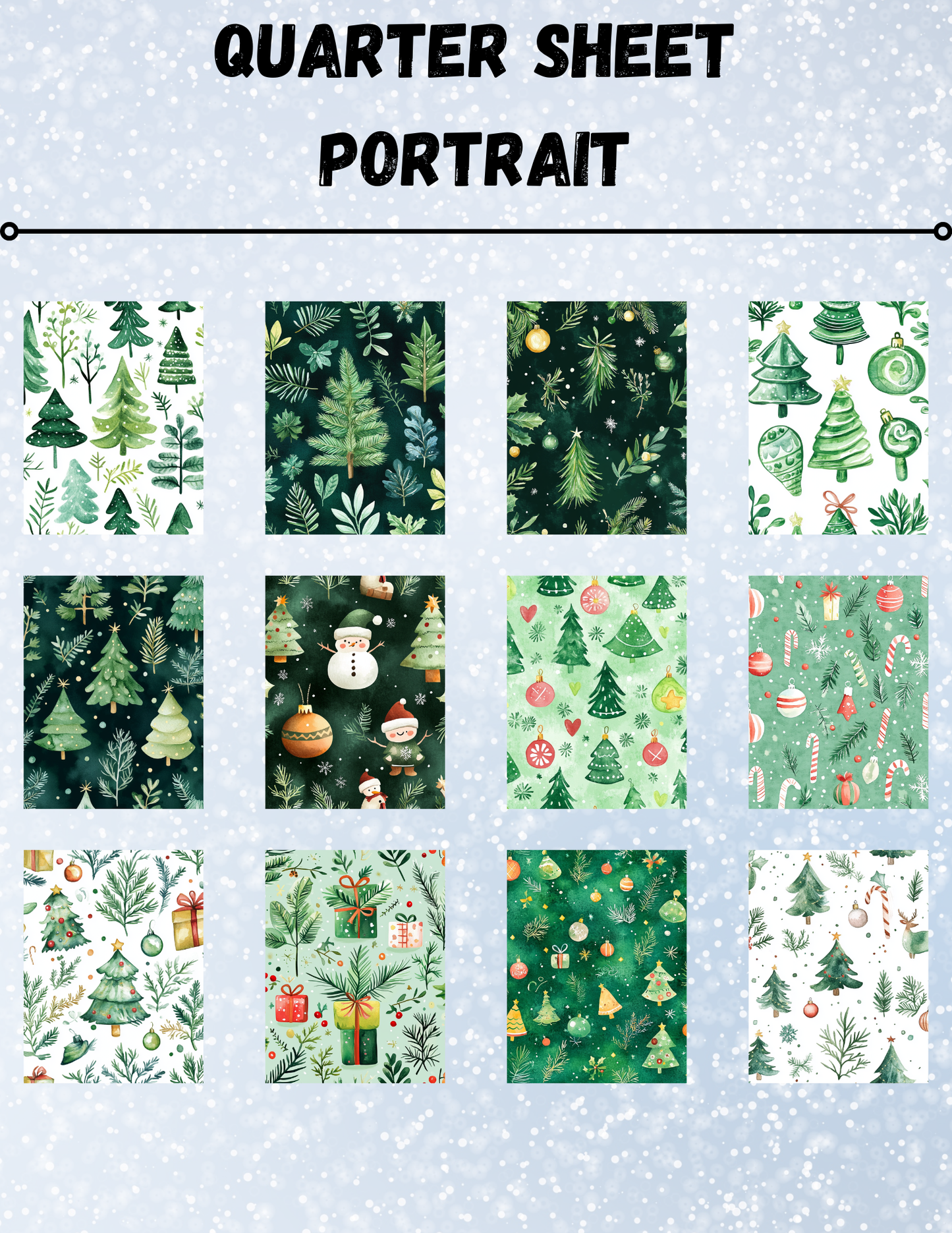 "Green Christmas" Decorative Diamond Painting Release Paper