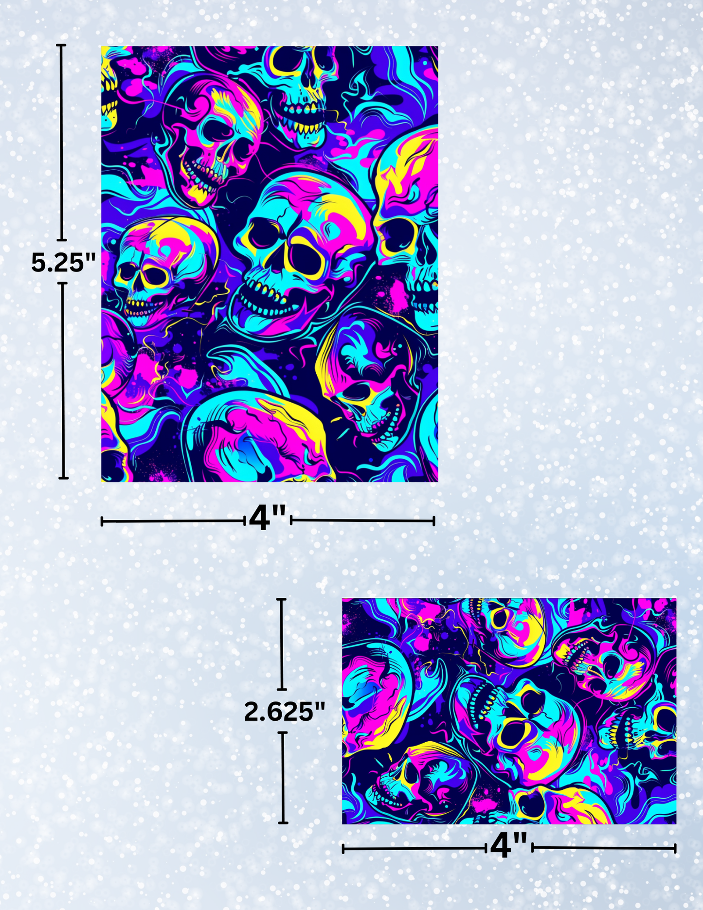 "Neon Skulls" Decorative Diamond Painting Release Papers