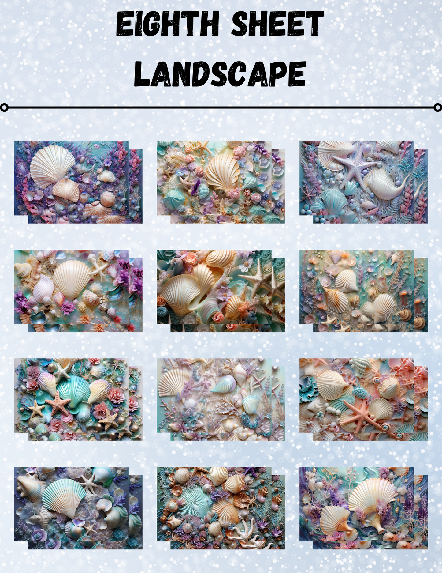 "Vibrant Seashells" Decorative Diamond Painting Release Papers