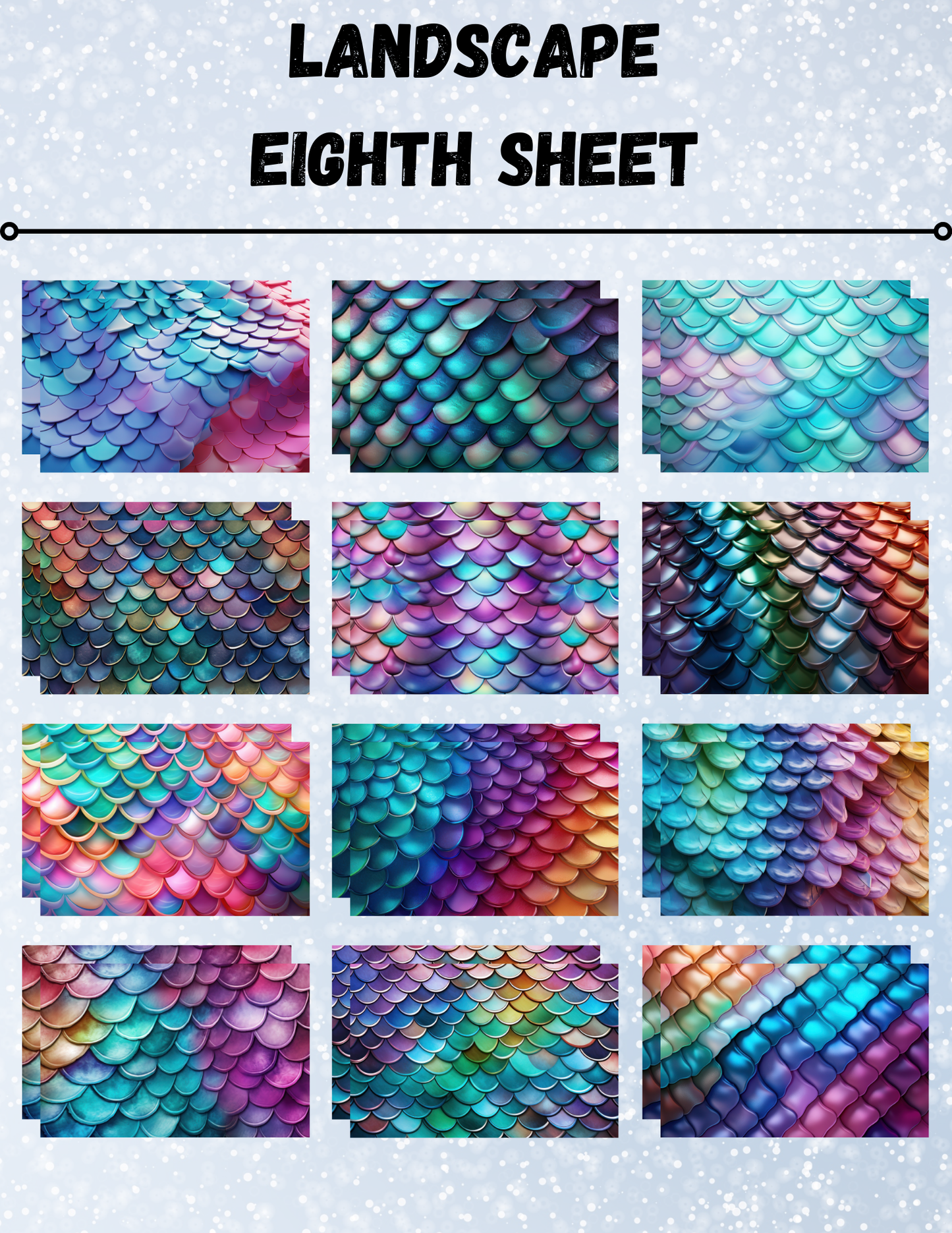 "3D Mermaid Scales" Premium Diamond Painting Release Papers