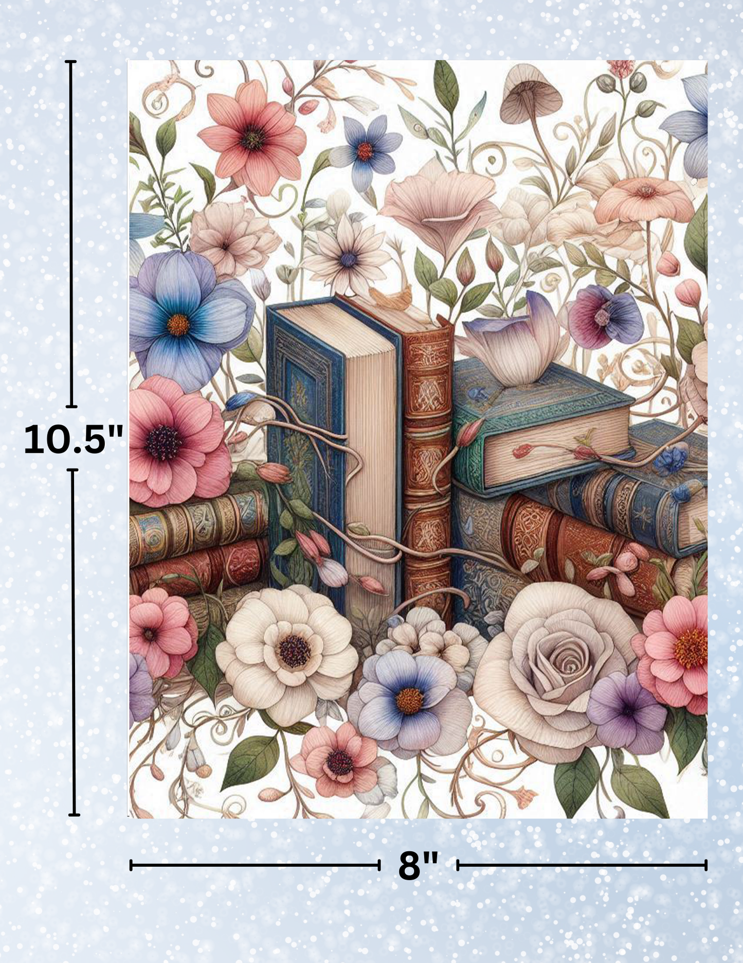 "Floral Books" Decorative Diamond Painting Release Papers