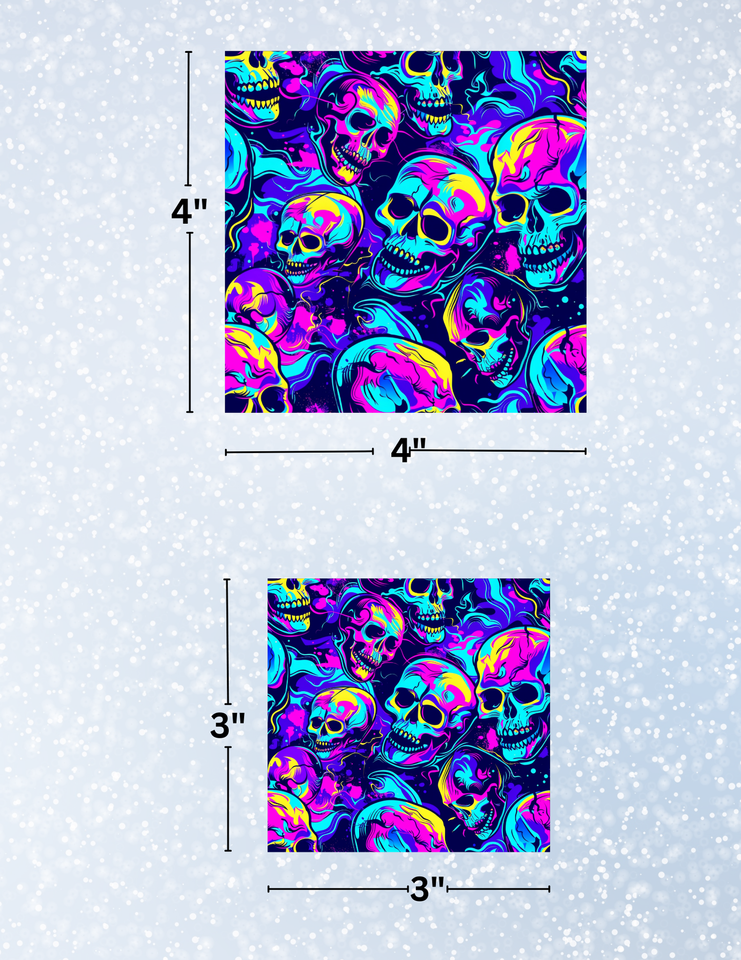 "Neon Skulls" Decorative Diamond Painting Release Papers