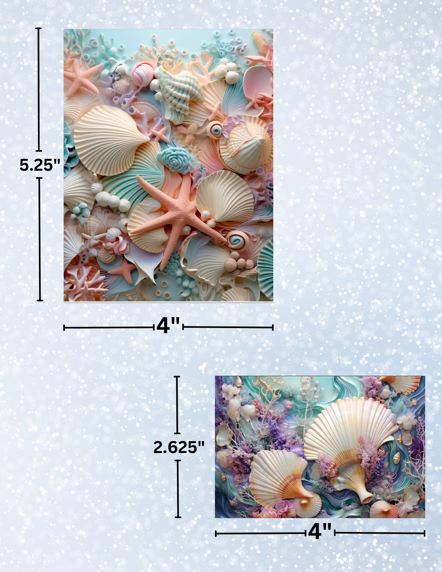 "Vibrant Seashells" Decorative Diamond Painting Release Papers