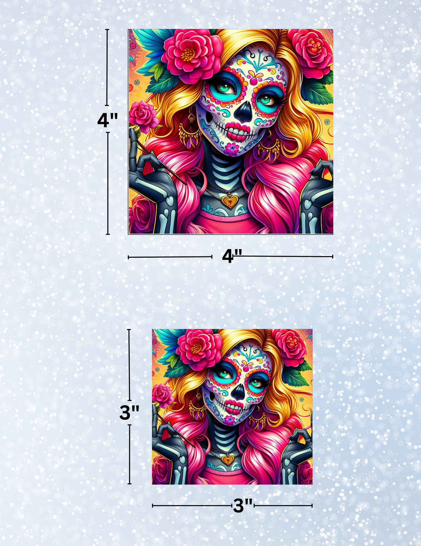 "Blonde Sugar Skull" Decorative Diamond Painting Release Papers