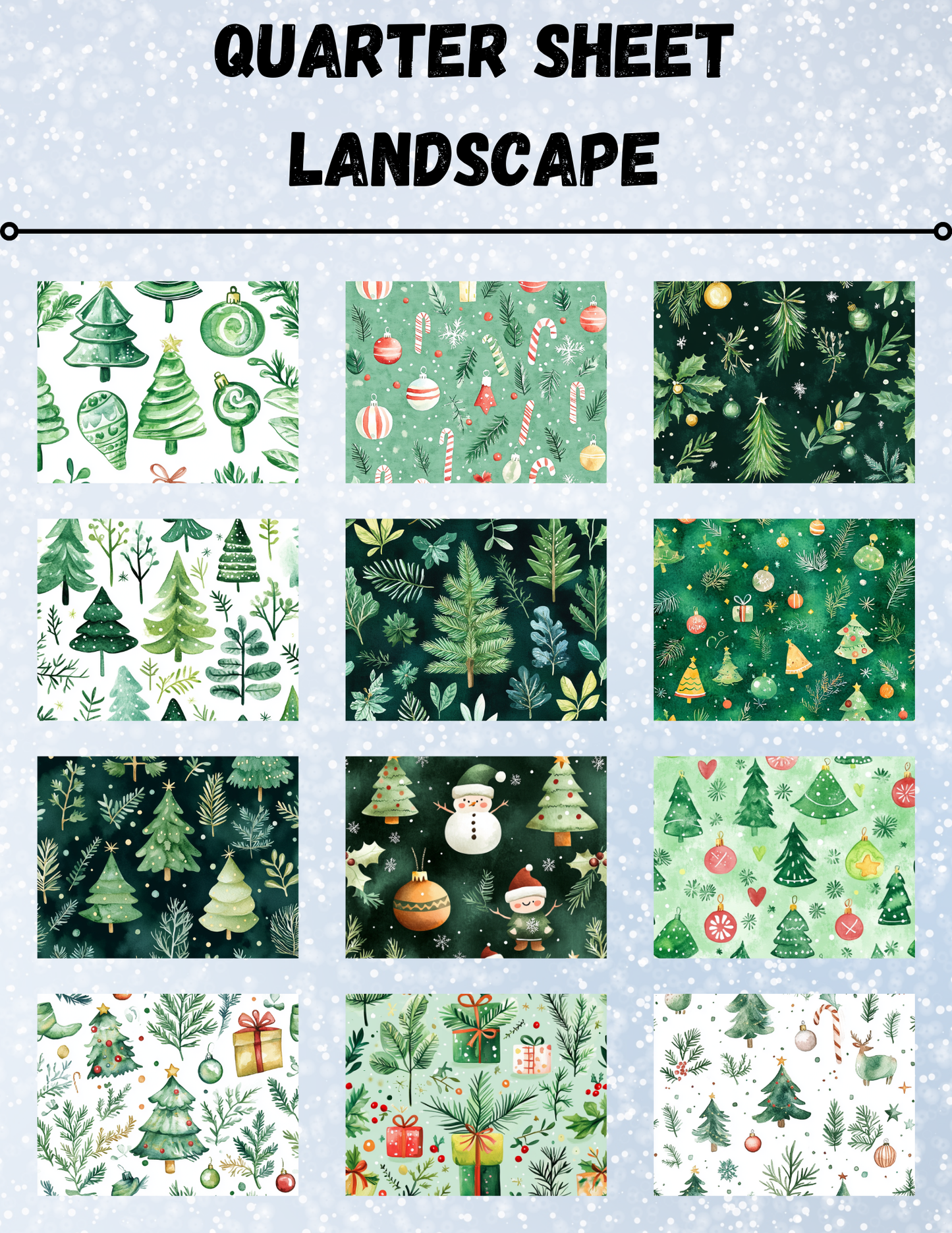 "Green Christmas" Decorative Diamond Painting Release Paper