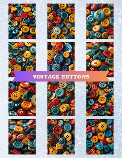 "Vintage Buttons" Decorative Diamond Painting Release Paper