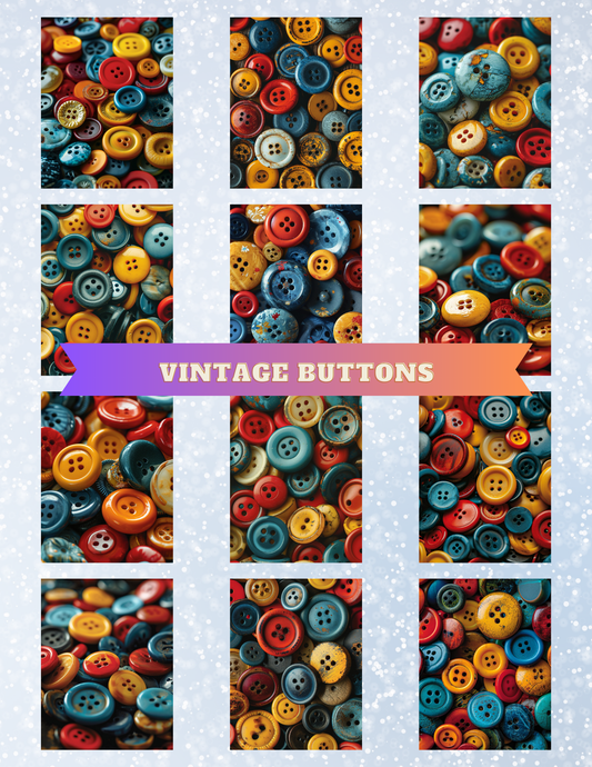 "Vintage Buttons" Decorative Diamond Painting Release Paper