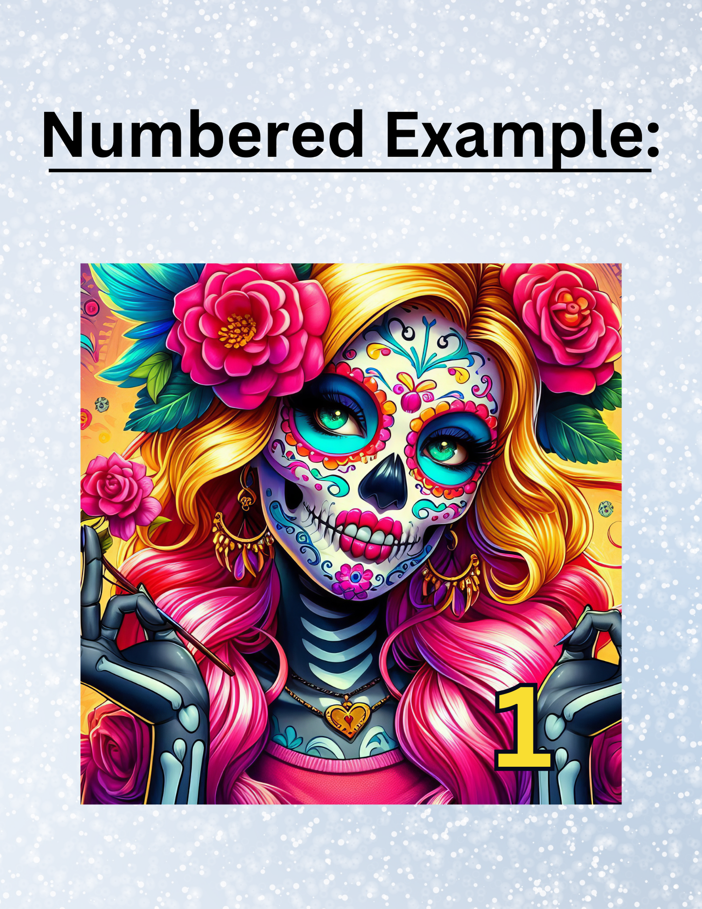 "Blonde Sugar Skull" Decorative Diamond Painting Release Papers