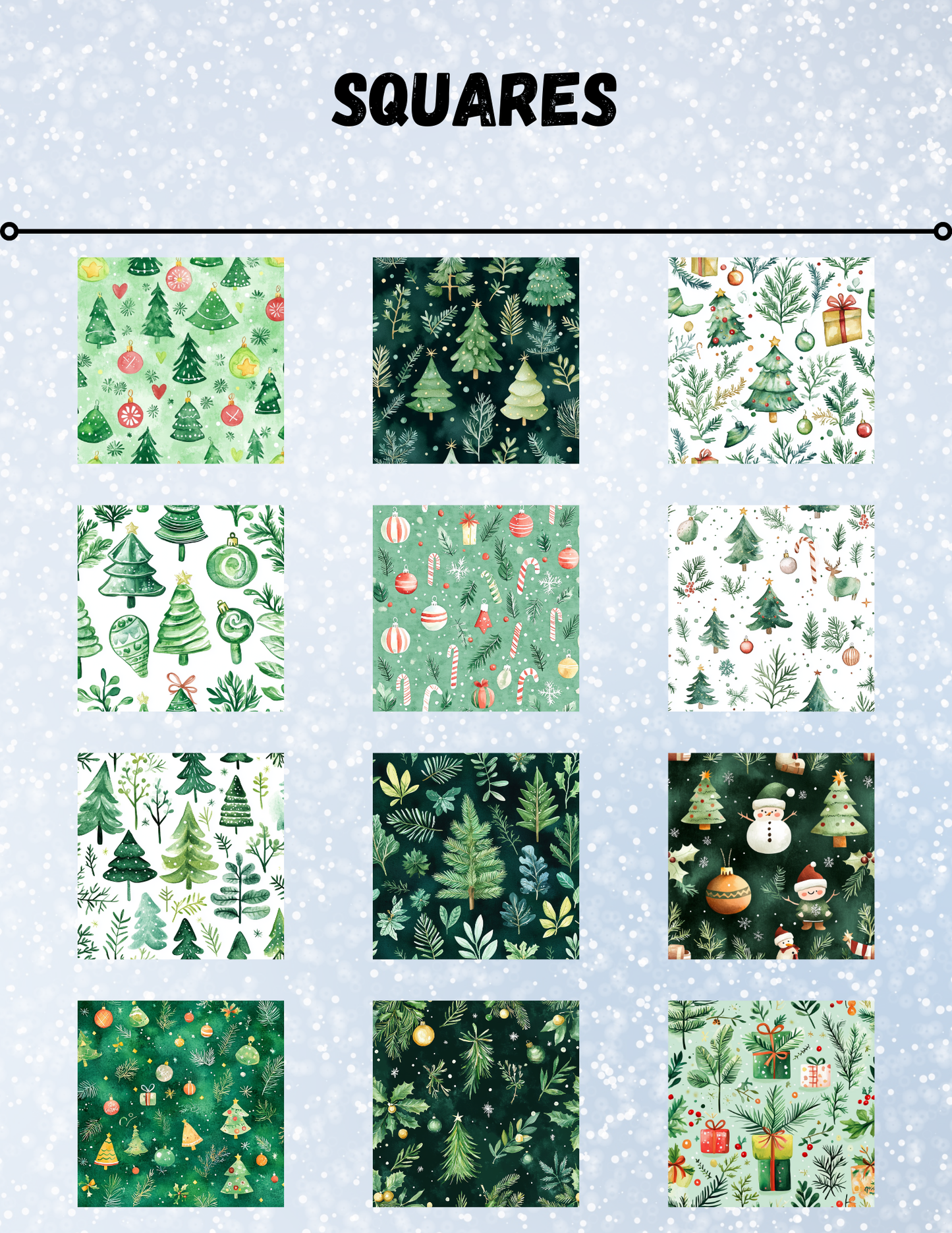 "Green Christmas" Decorative Diamond Painting Release Paper