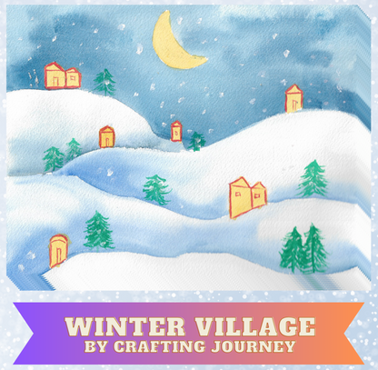 "Winter Village" By Crafting and Crime Daily Decorative Diamond Painting Release Papers