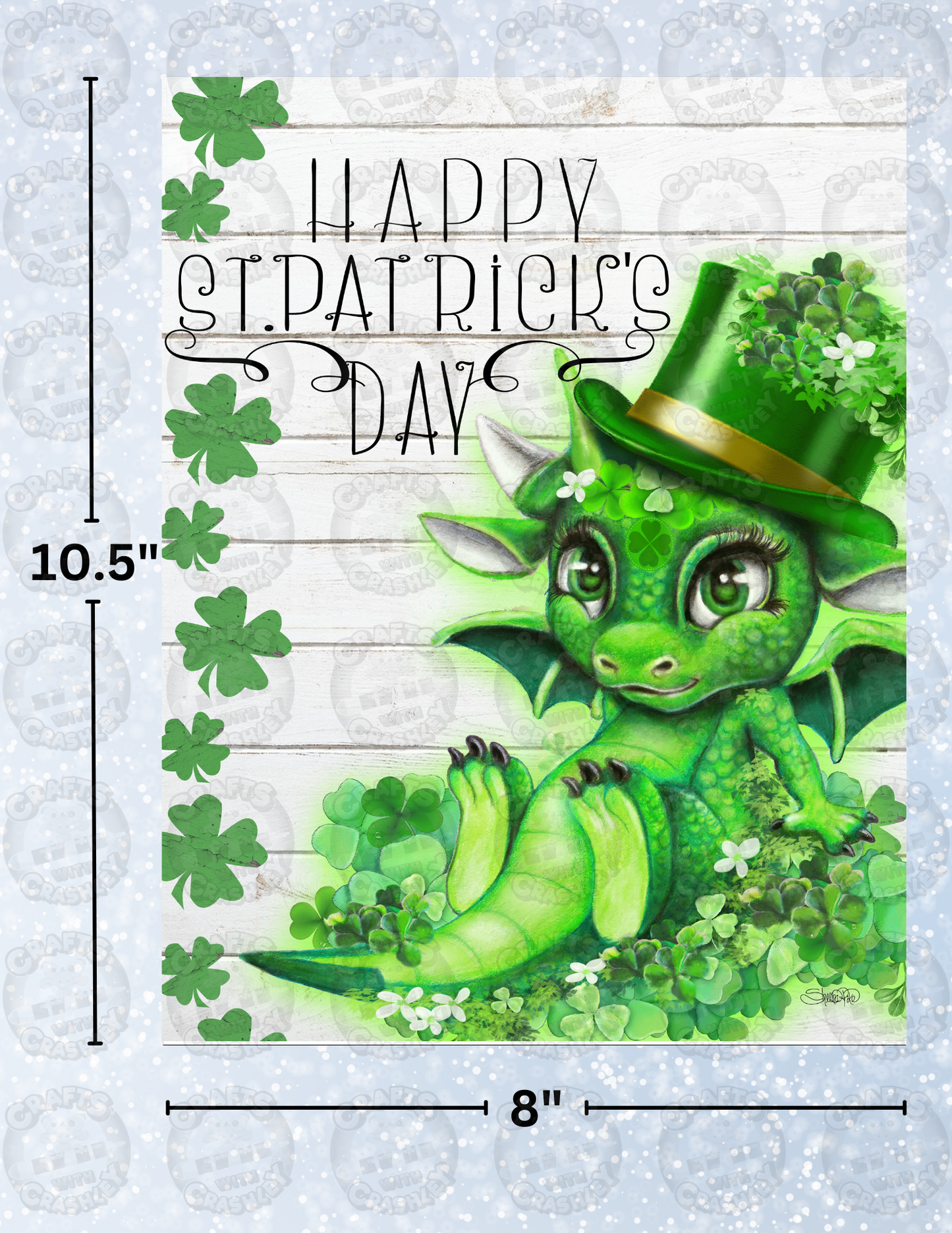 "St Patrick's Day Lil Dragonz" by ©Sheena Pike Decorative Diamond Painting Release Papers