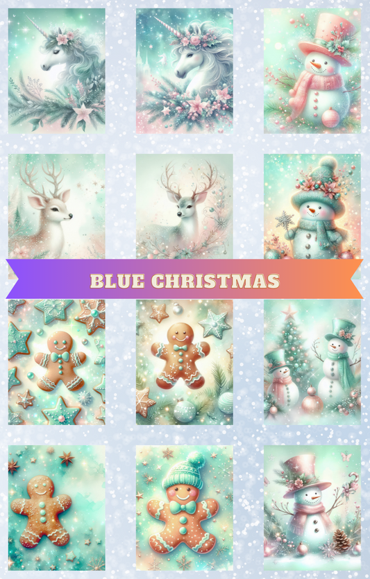 "Blue Christmas" Decorative Diamond Painting Release Paper