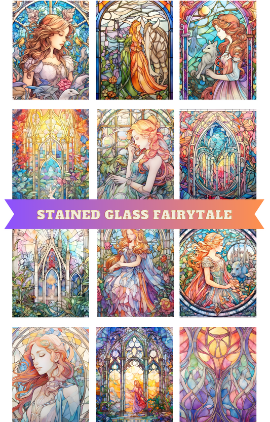 "Stained Glass Fairytale" Premium Diamond Painting Release Papers