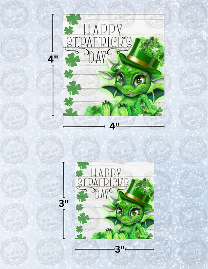 "St Patrick's Day Lil Dragonz" by ©Sheena Pike Decorative Diamond Painting Release Papers