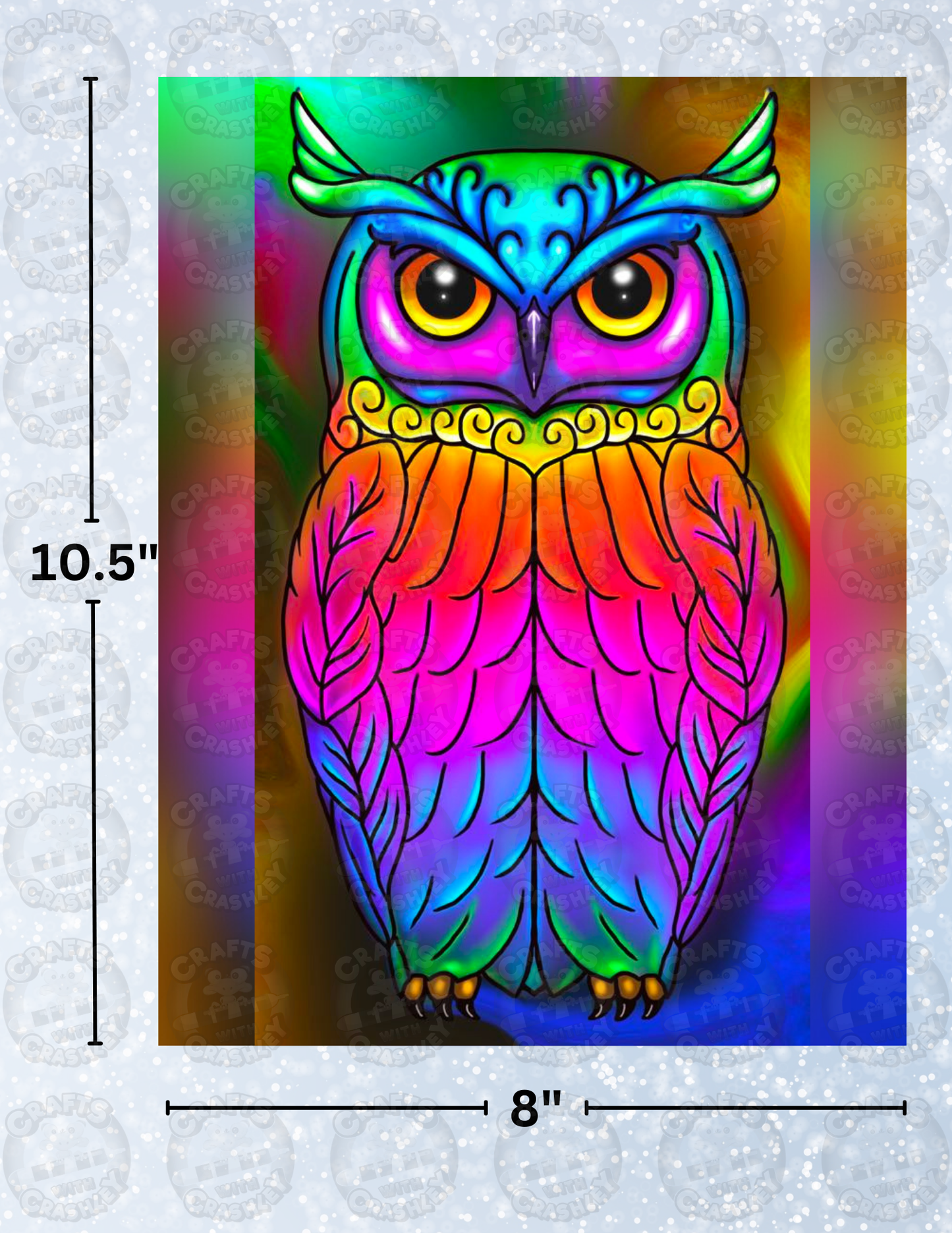 "Rainbow Owl" by Emma Casey Decorative Diamond Painting Release Papers