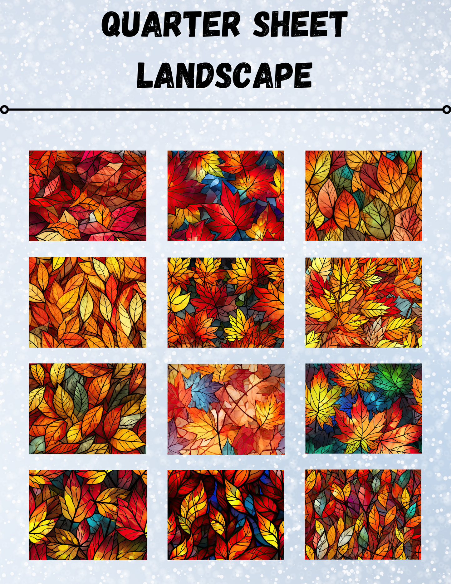 "Stained Glass Autumn Leaves" Decorative Diamond Painting Release Papers