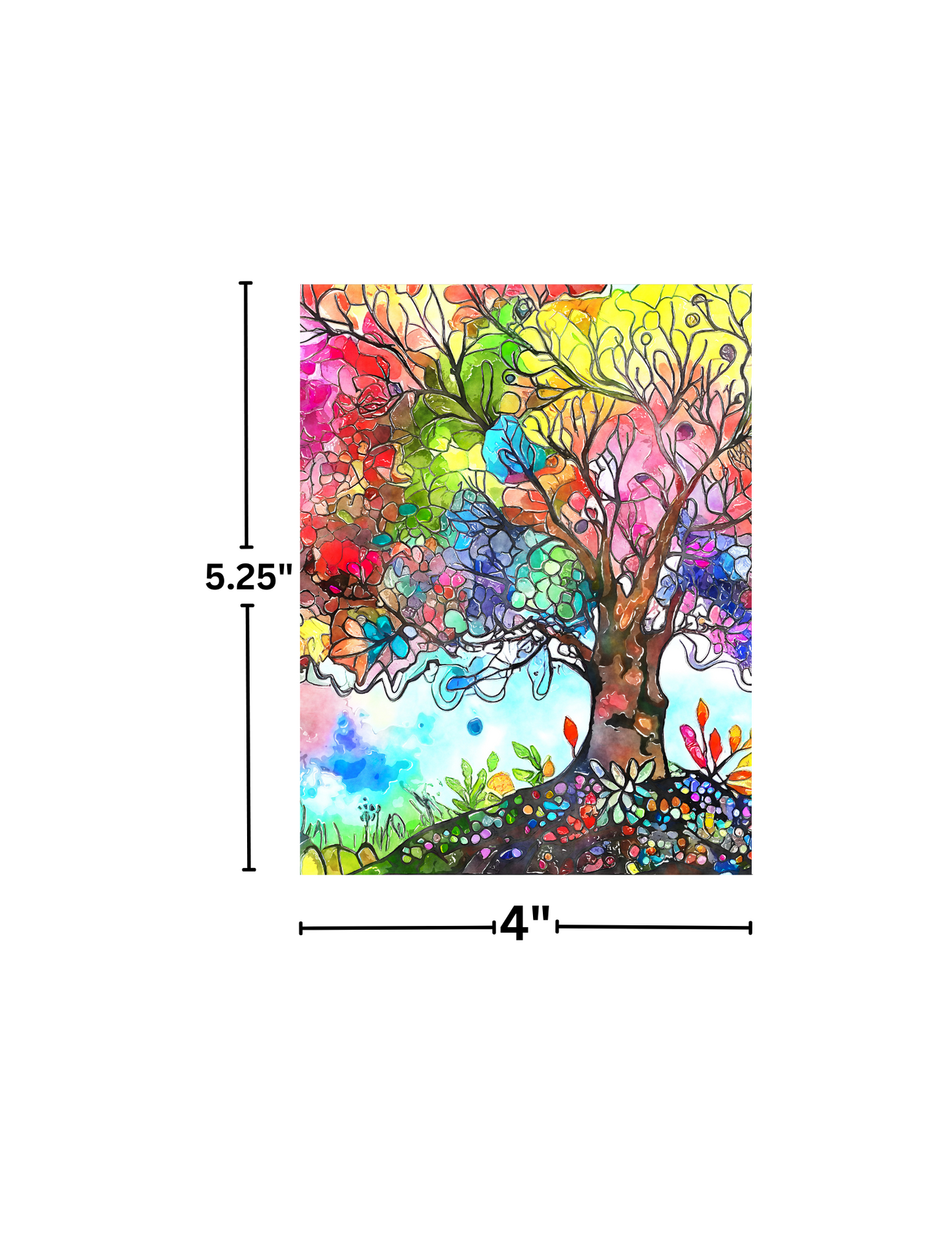 "Rainbow Watercolor Trees" Premium Diamond Painting Release Papers