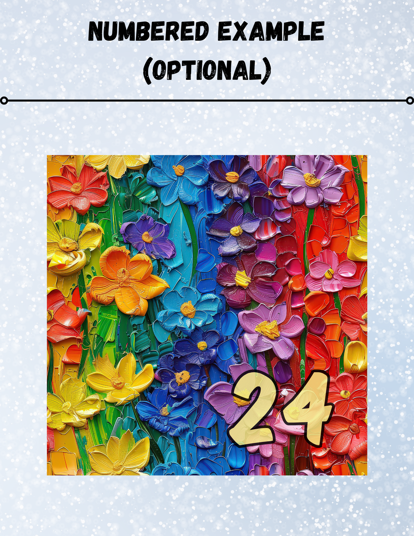 "Rainbow Oil Painted Flowers" Decorative Diamond Painting Release Papers