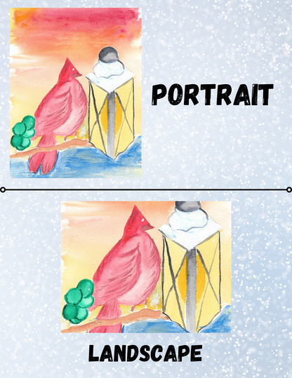 "Cardinal Sunset" By Crafting and Crime Daily Decorative Diamond Painting Release Papers