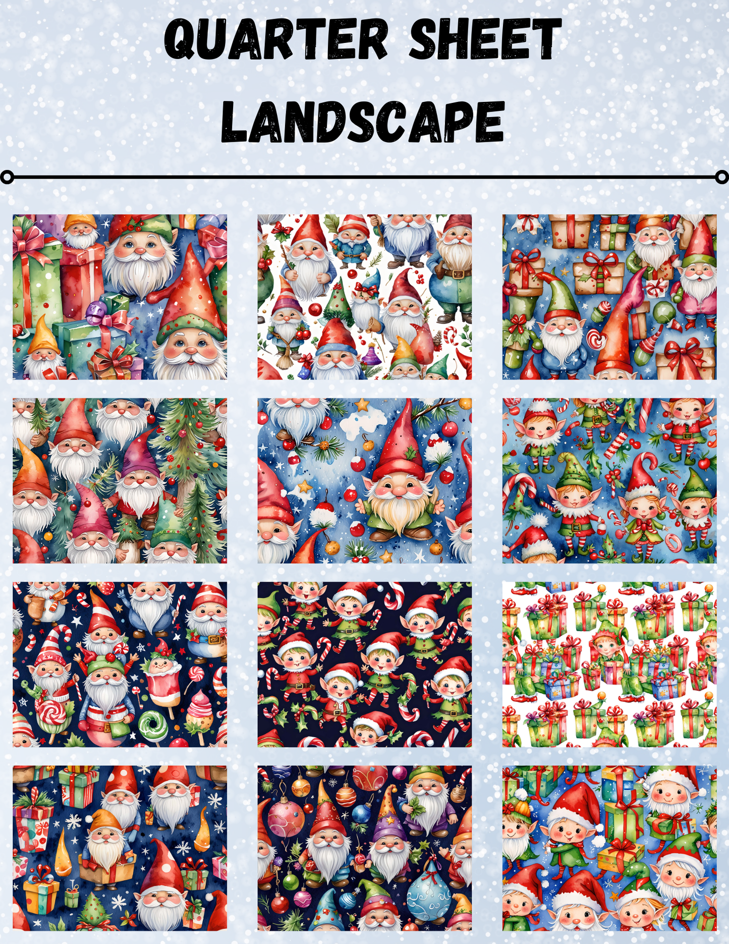 "Gnome For Christmas" Decorative Diamond Painting Release Paper