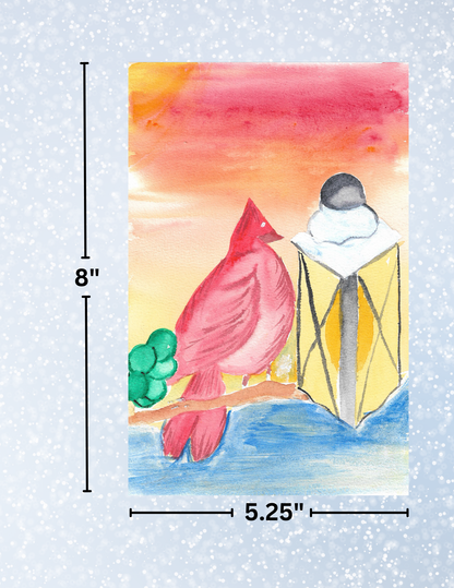 "Cardinal Sunset" By Crafting and Crime Daily Decorative Diamond Painting Release Papers