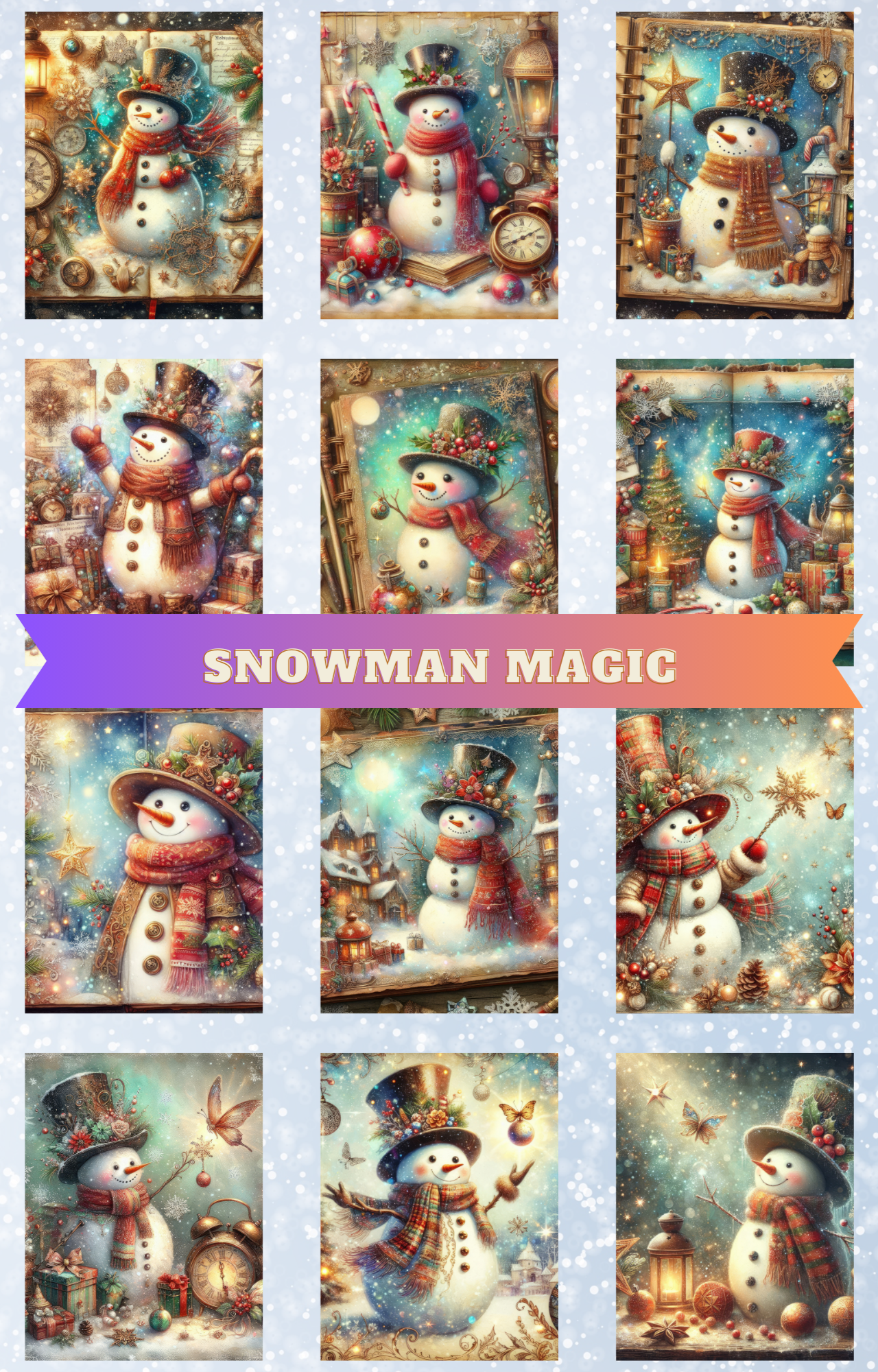 "Snowman Magic" Decorative Diamond Painting Release Paper