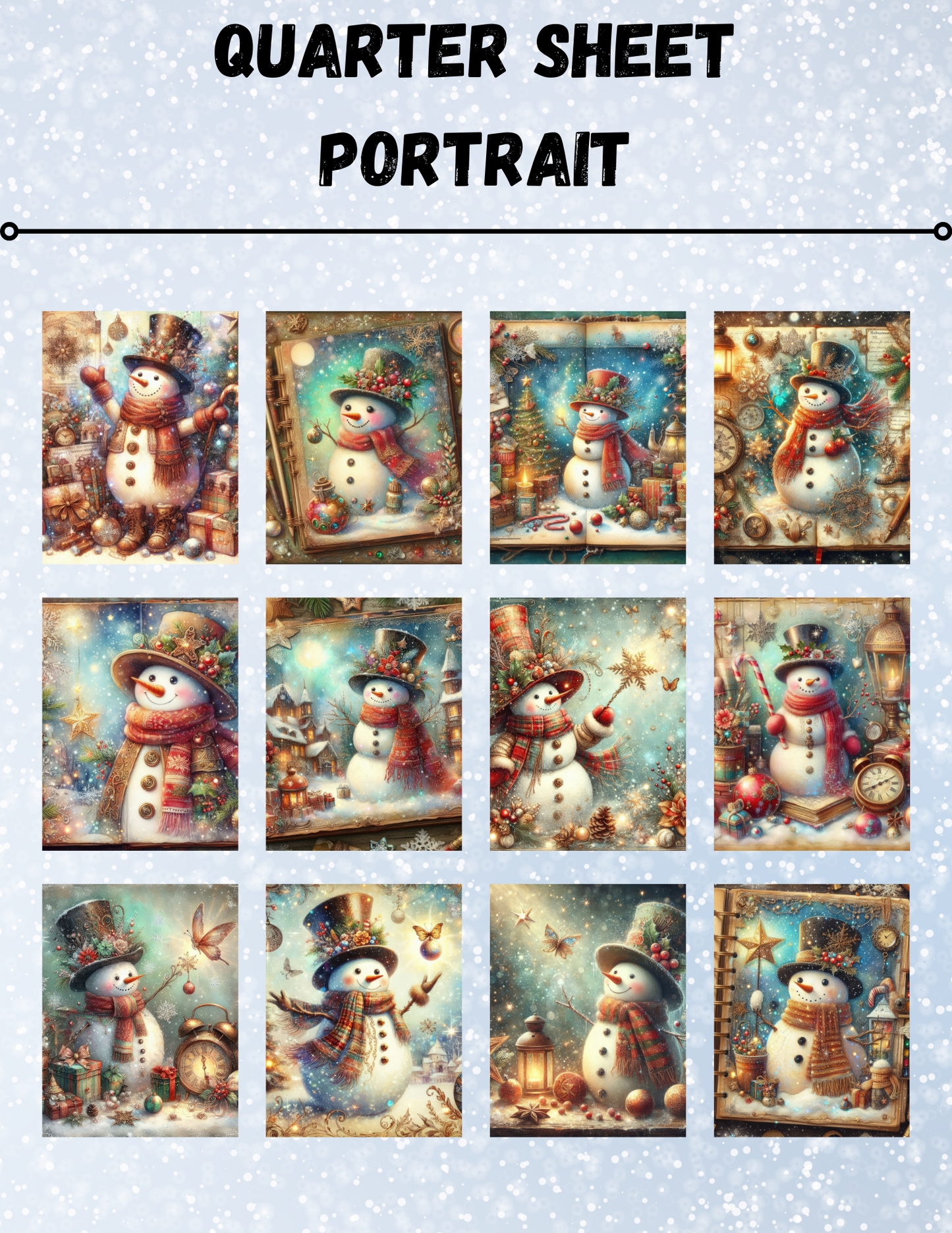 "Snowman Magic" Decorative Diamond Painting Release Paper