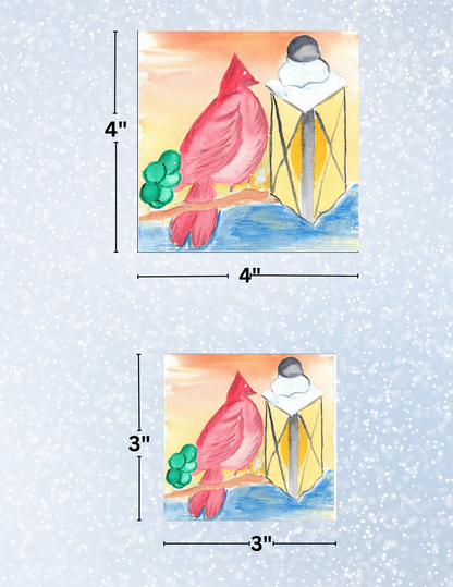 "Cardinal Sunset" By Crafting and Crime Daily Decorative Diamond Painting Release Papers