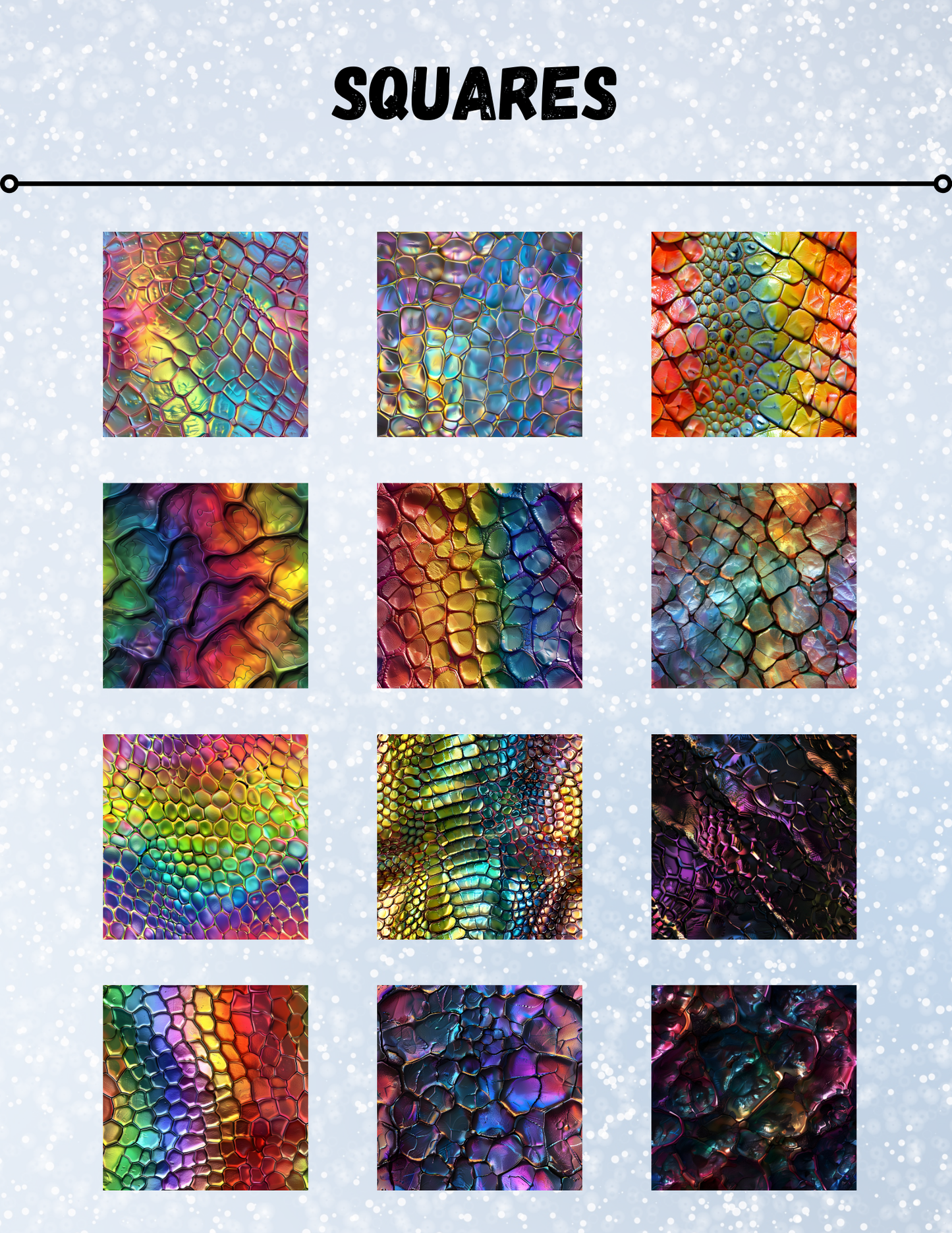 "Rainbow Reptile Skin" Decorative Diamond Painting Release Papers