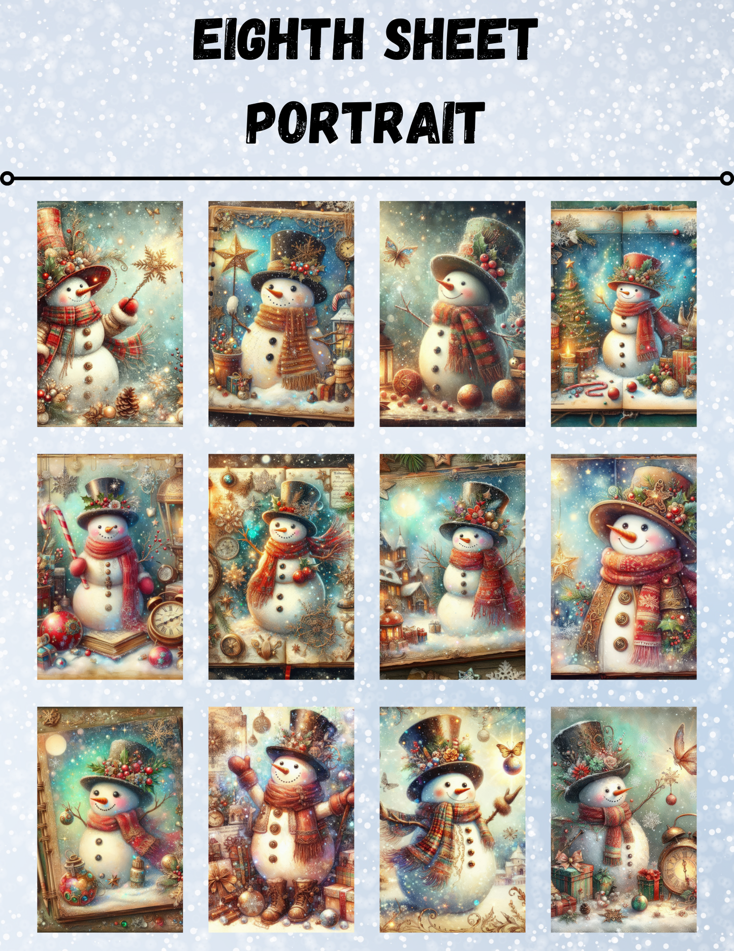 "Snowman Magic" Decorative Diamond Painting Release Paper