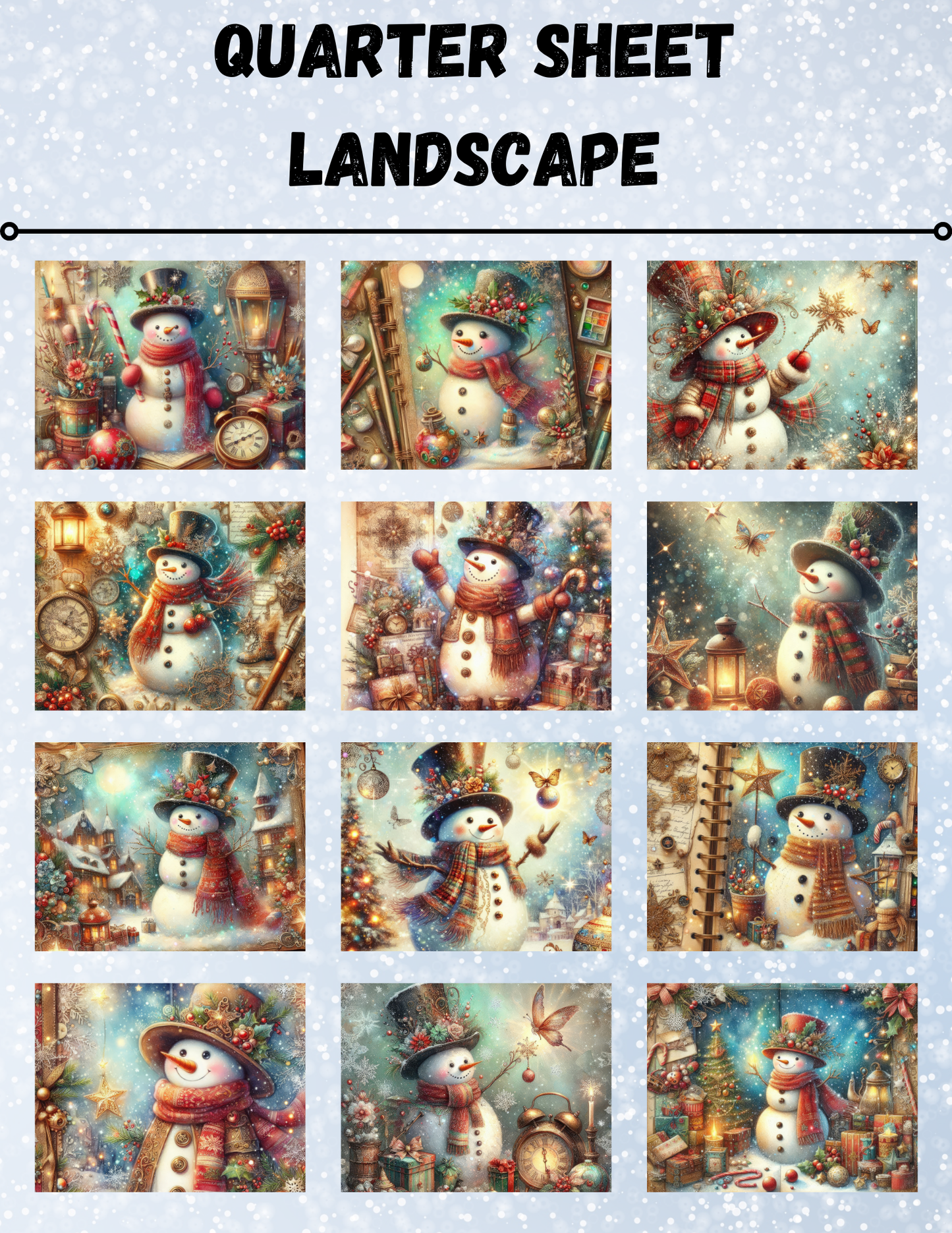 "Snowman Magic" Decorative Diamond Painting Release Paper