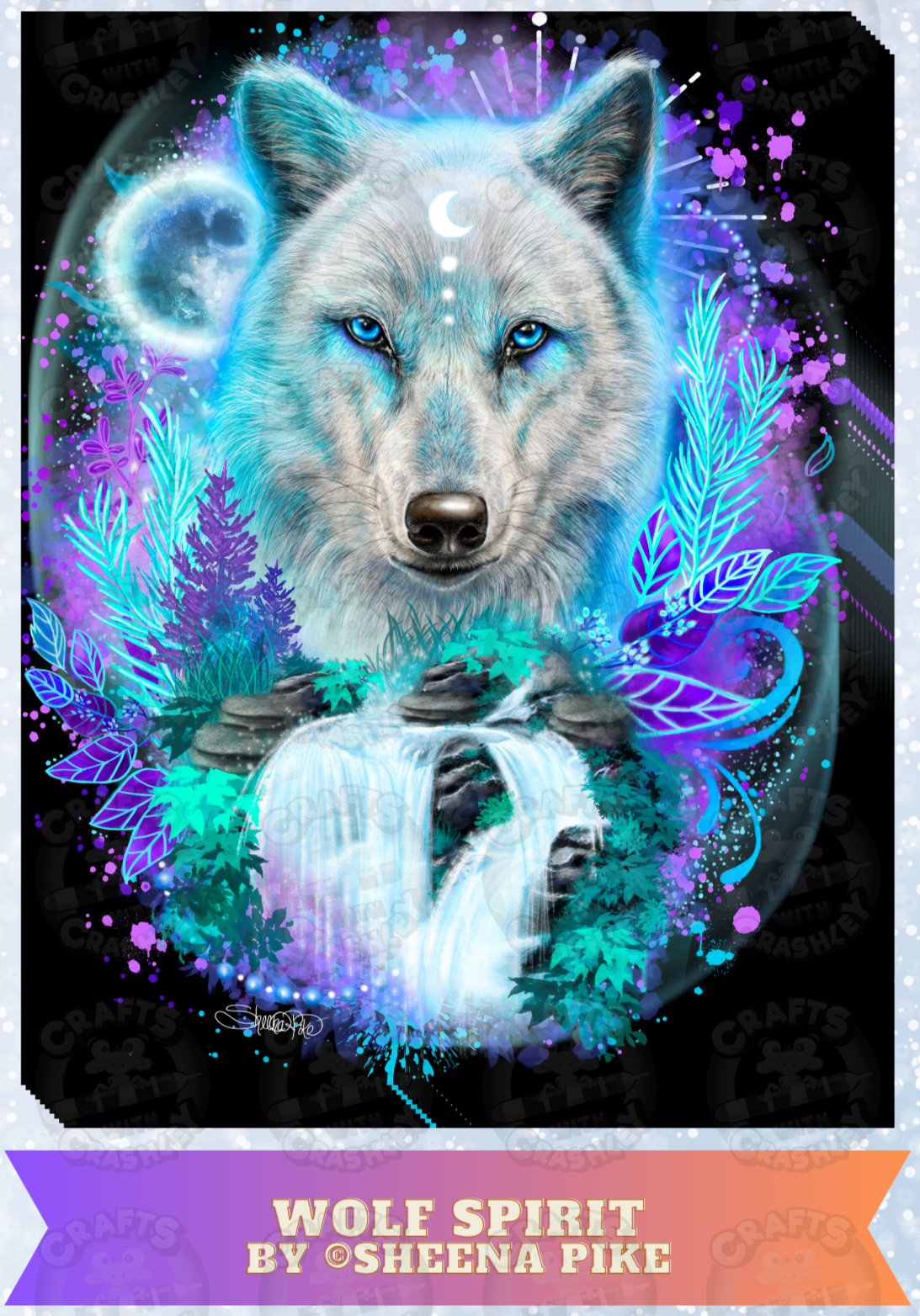 "Wolf Spirit" by ©Sheena Pike Decorative Diamond Painting Release Papers