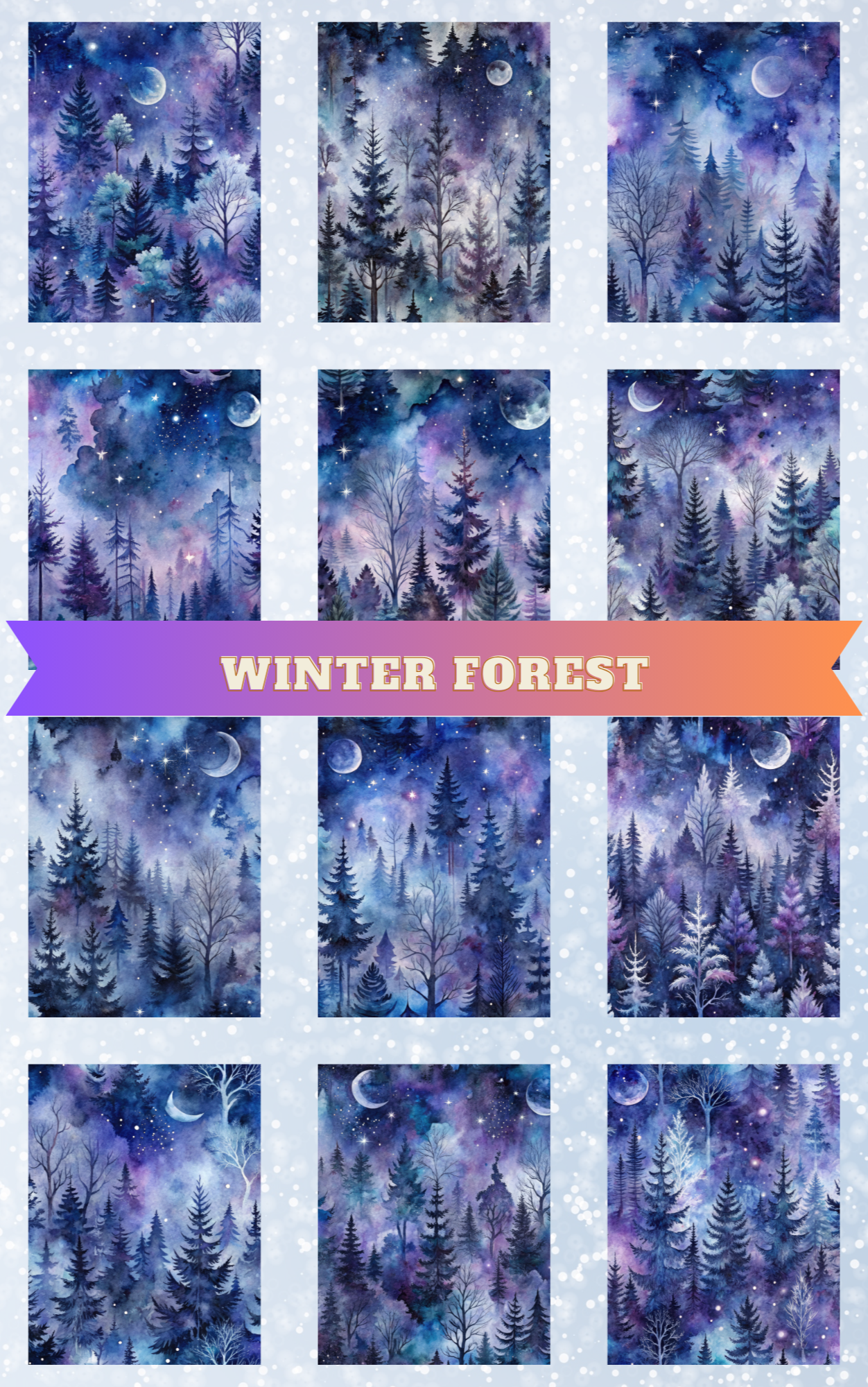 "Winter Forest" Decorative Diamond Painting Release Paper