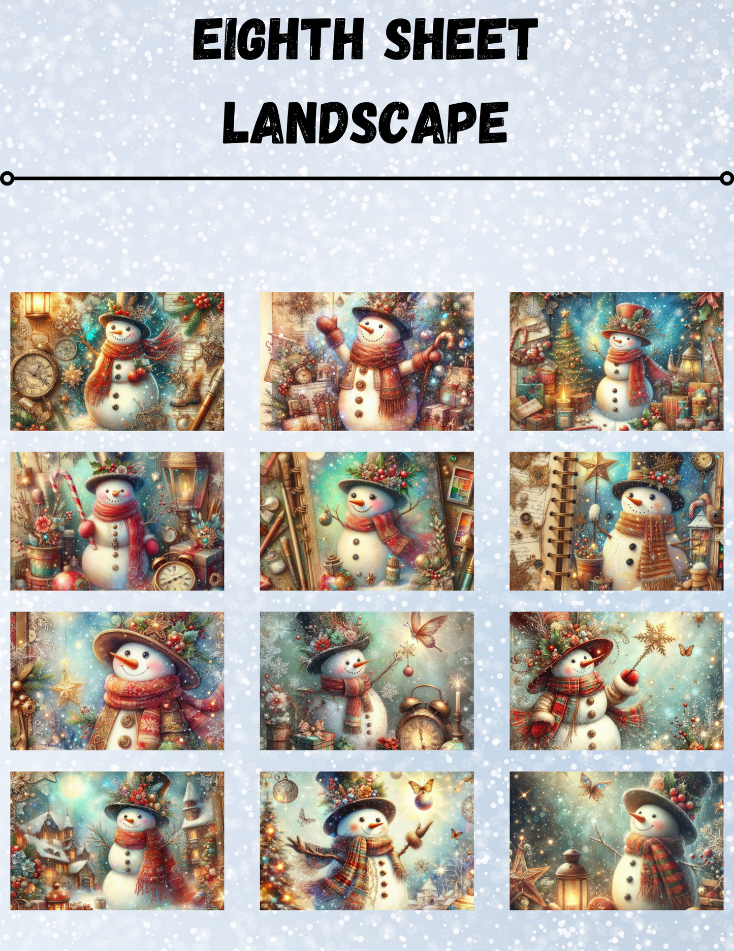 "Snowman Magic" Decorative Diamond Painting Release Paper