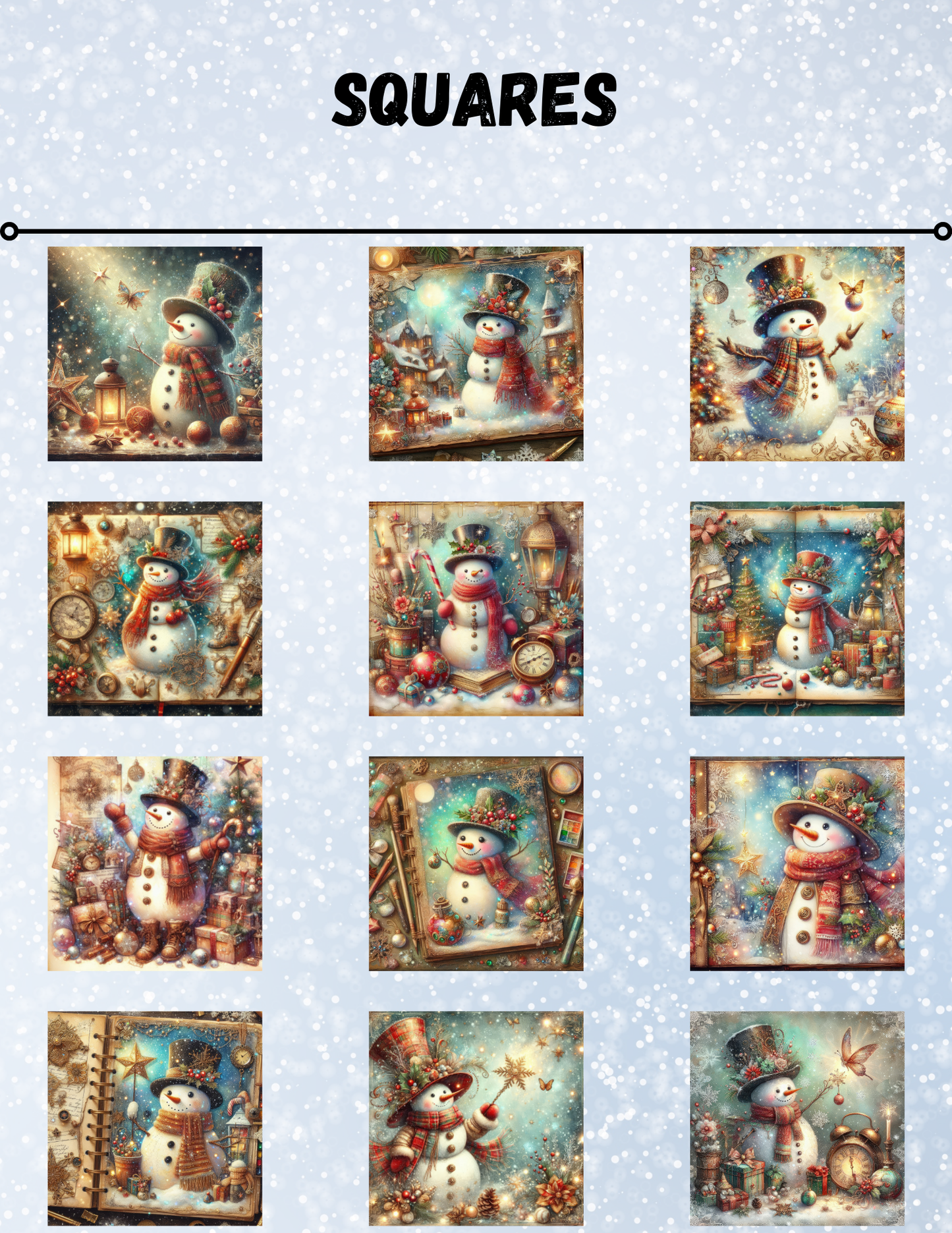 "Snowman Magic" Decorative Diamond Painting Release Paper