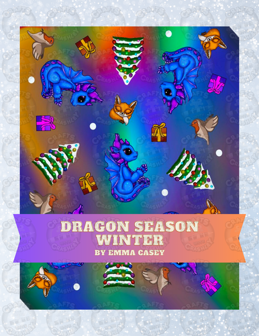 "Dragon Seasons Winter" by Emma Casey Decorative Diamond Painting Release Papers