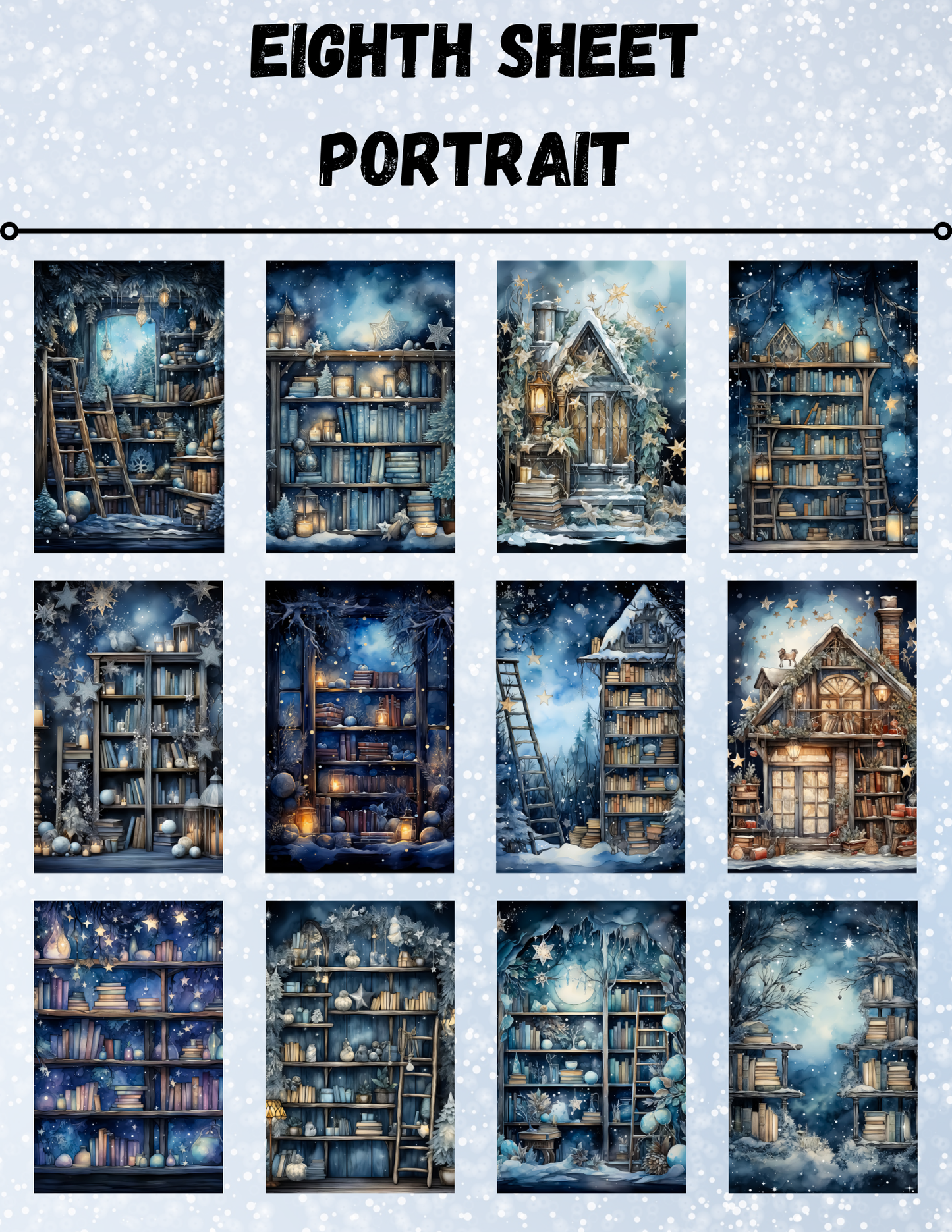 "Winter Forest Library 1" Decorative Diamond Painting Release Paper