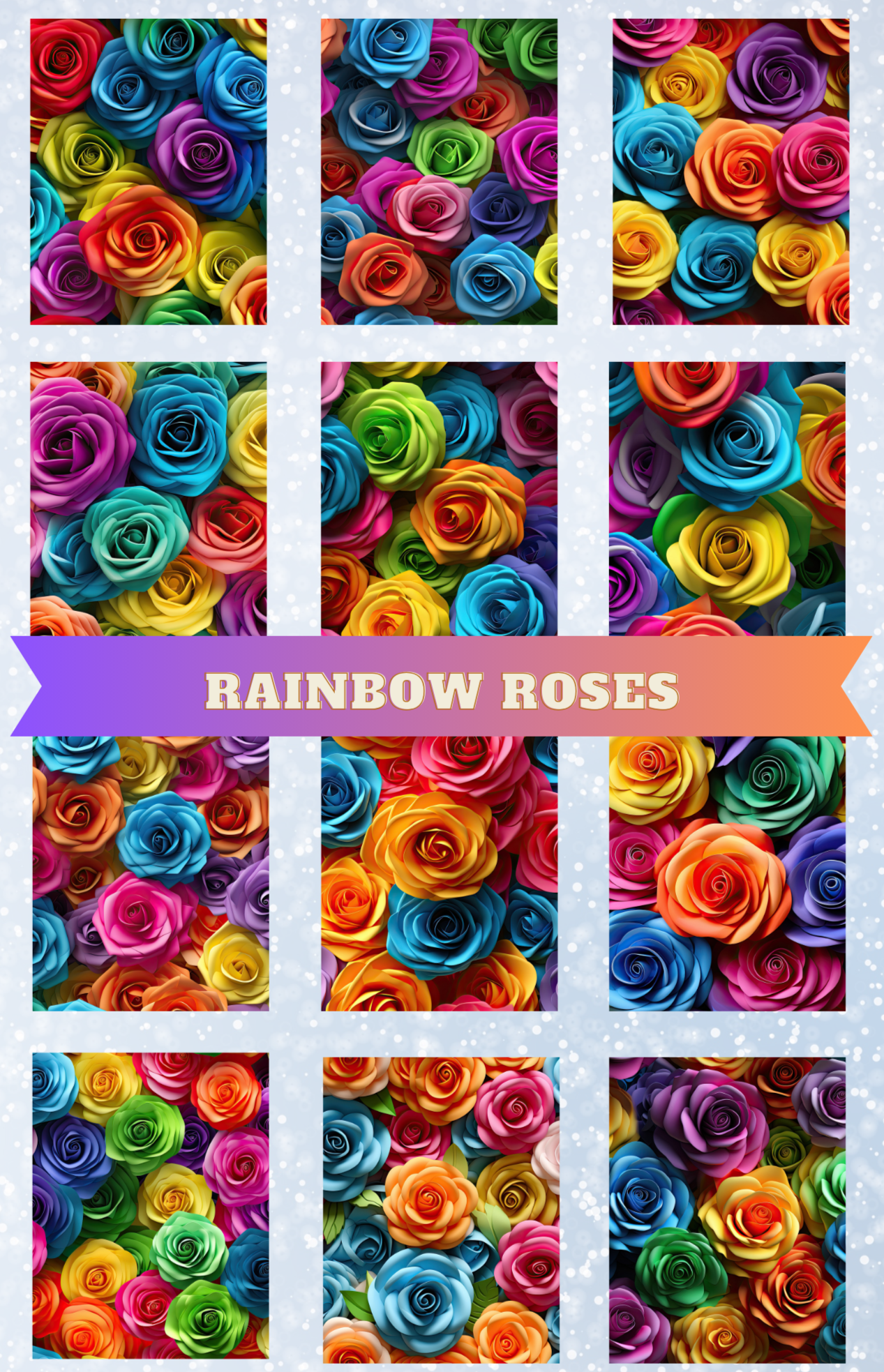 "Rainbow Roses" Premium Diamond Painting Release Papers