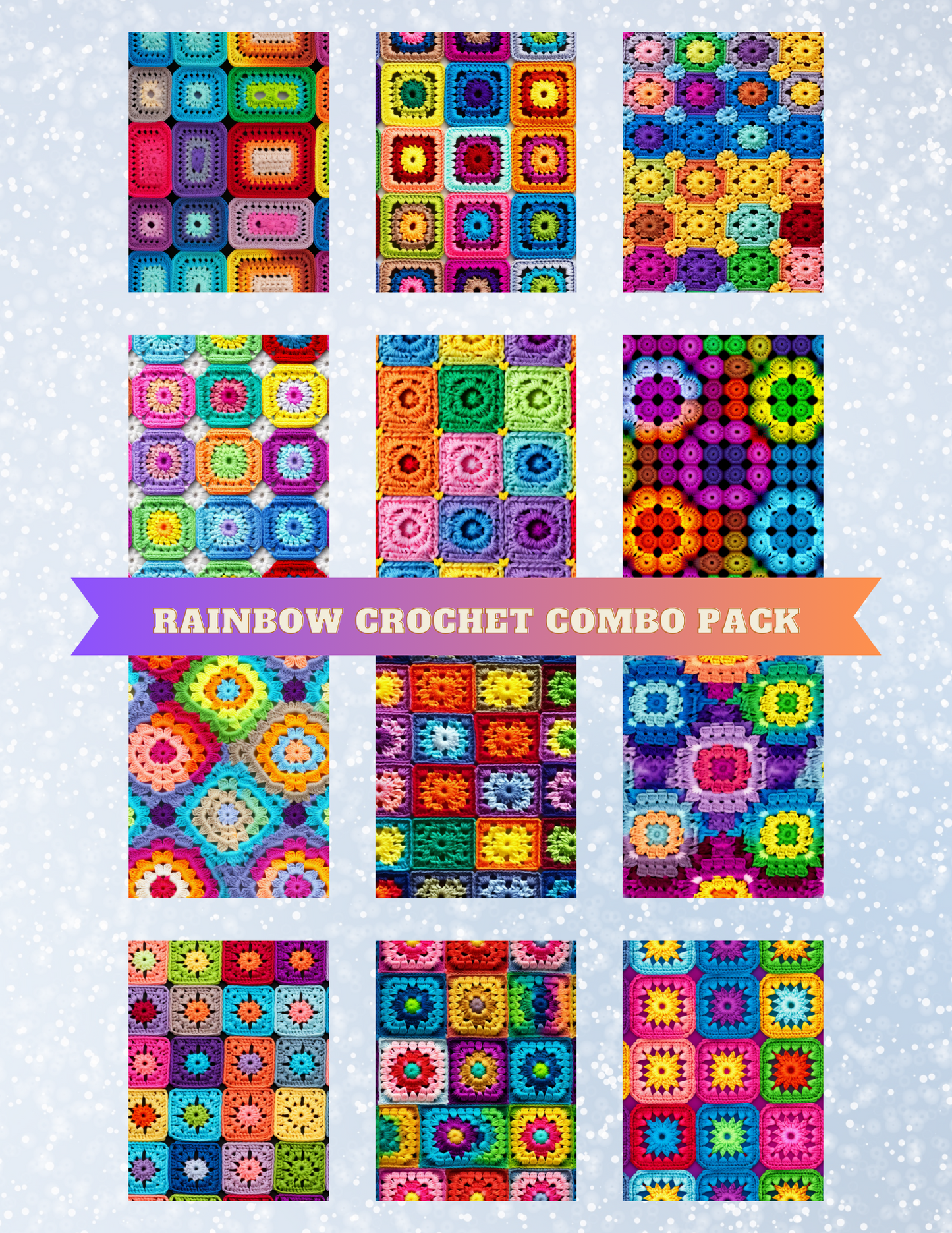 "Rainbow Crochet Combo Pack" Premium Diamond Painting Release Papers