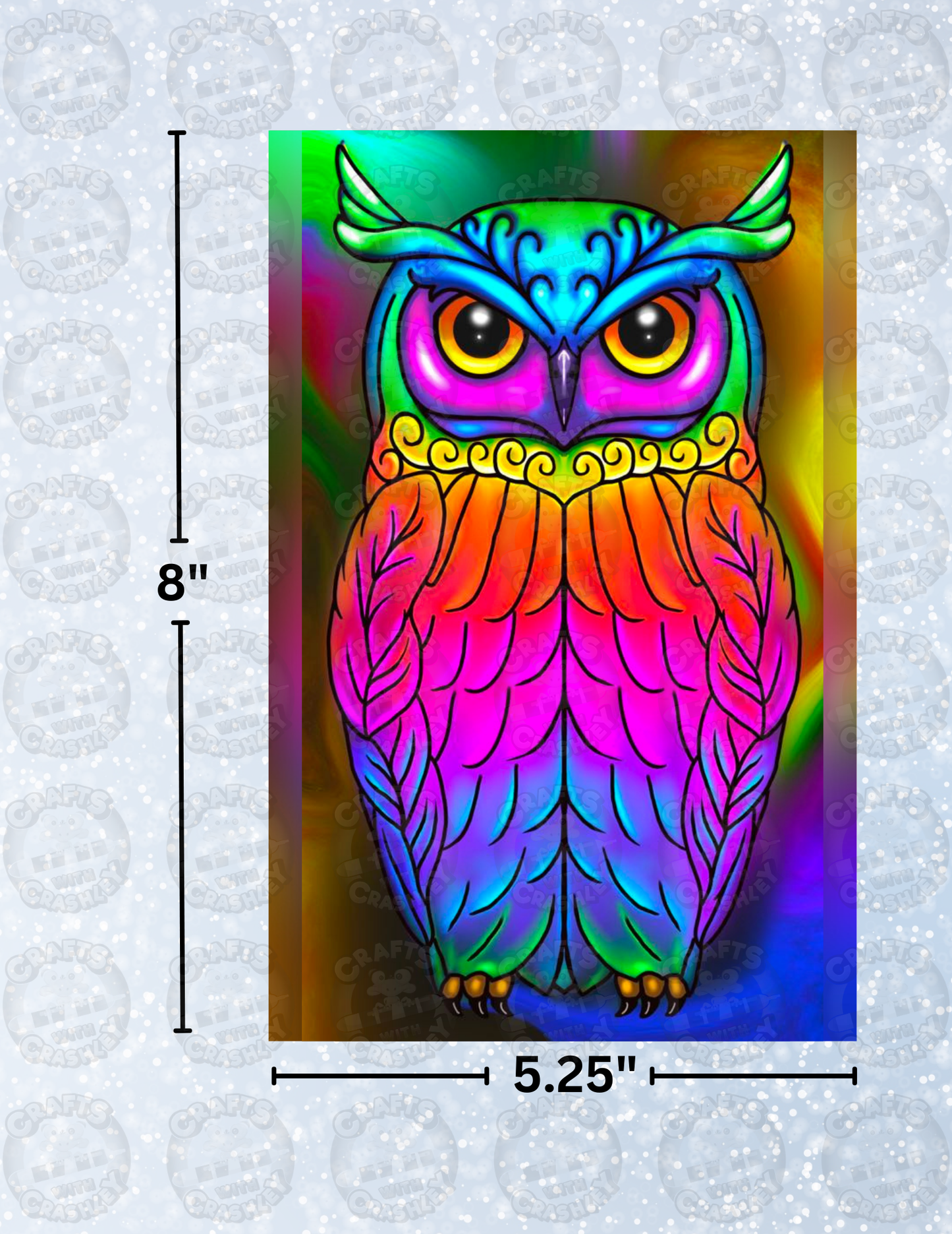 "Rainbow Owl" by Emma Casey Decorative Diamond Painting Release Papers