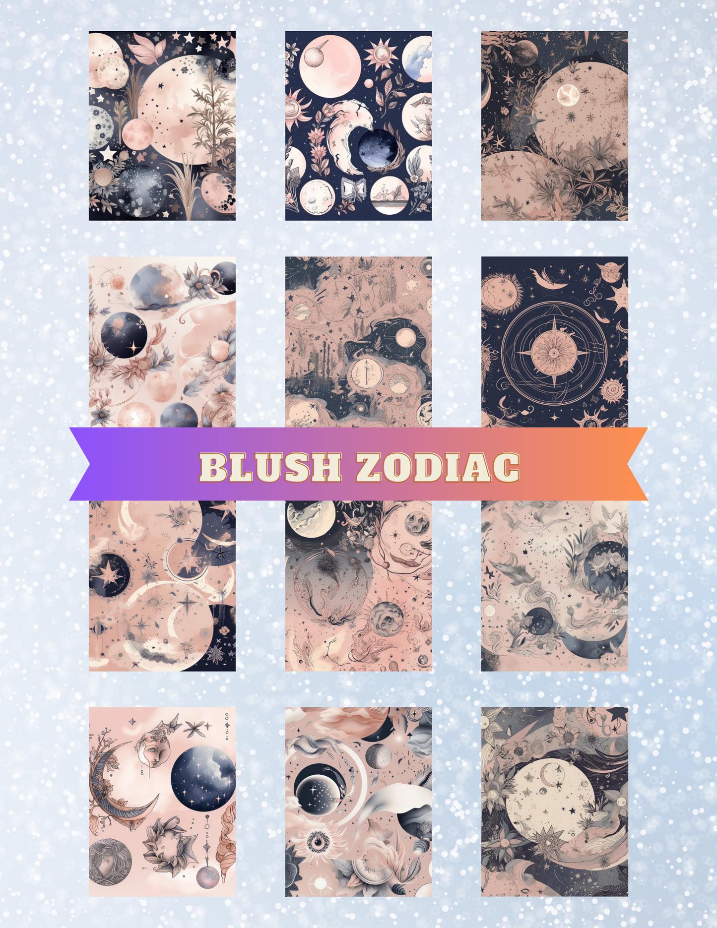 "Blush Zodiac" Premium Diamond Painting Release Papers