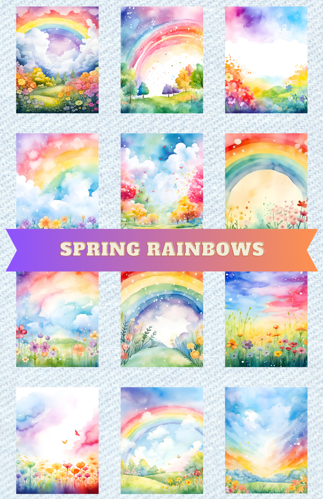 "Spring Rainbows" Premium Diamond Painting Release Papers