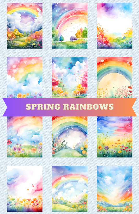 "Spring Rainbows" Premium Diamond Painting Release Papers