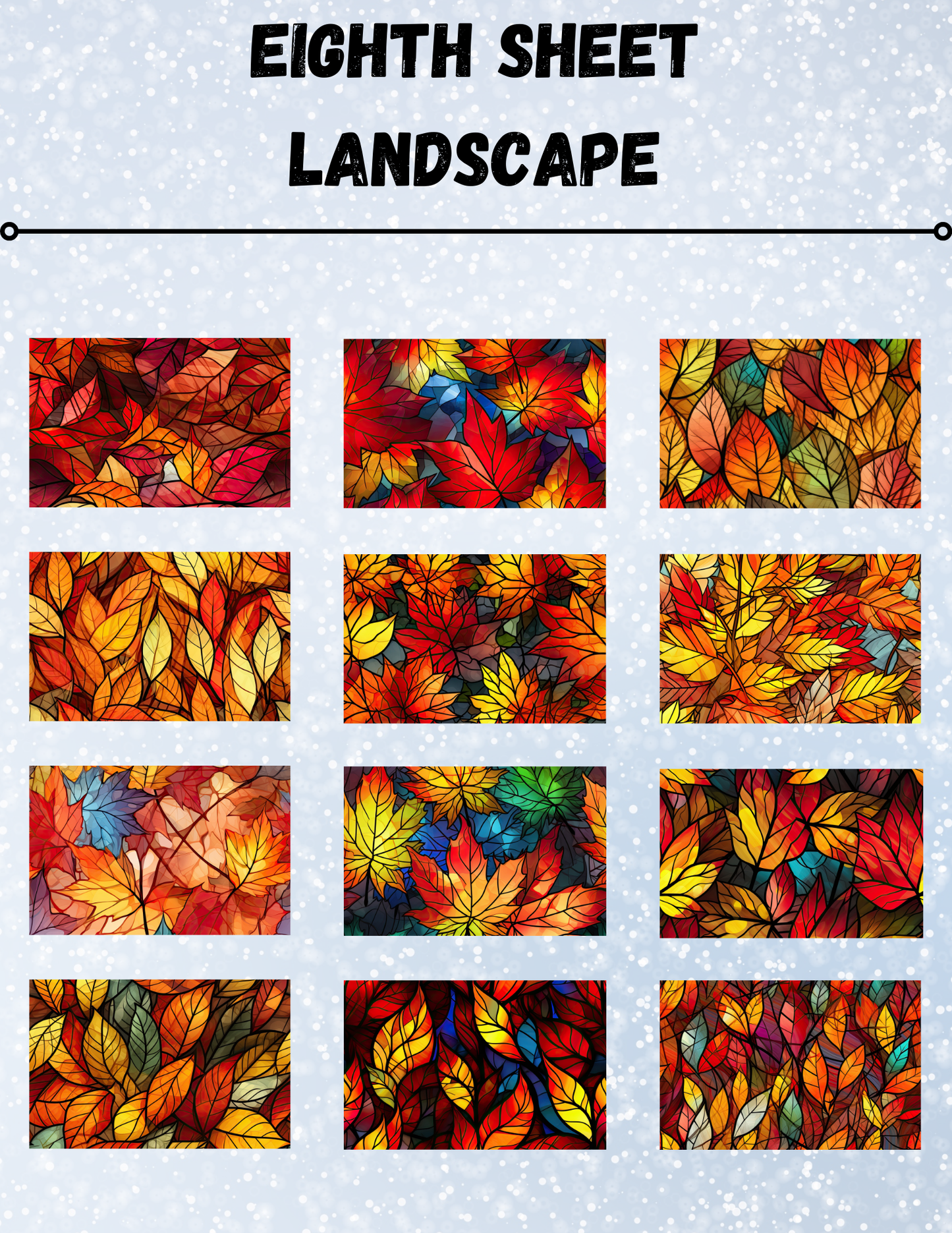 "Stained Glass Autumn Leaves" Decorative Diamond Painting Release Papers