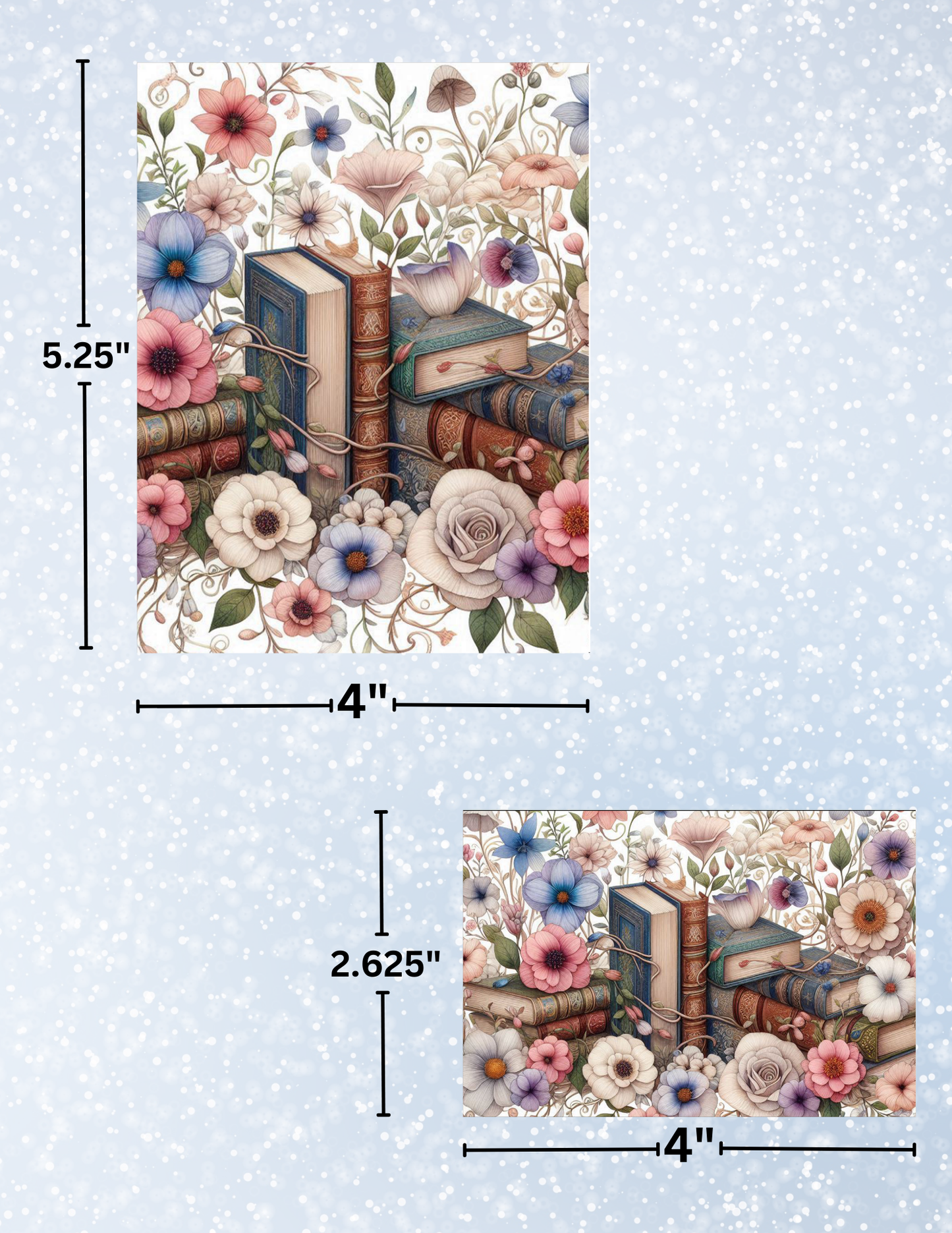 "Floral Books" Decorative Diamond Painting Release Papers