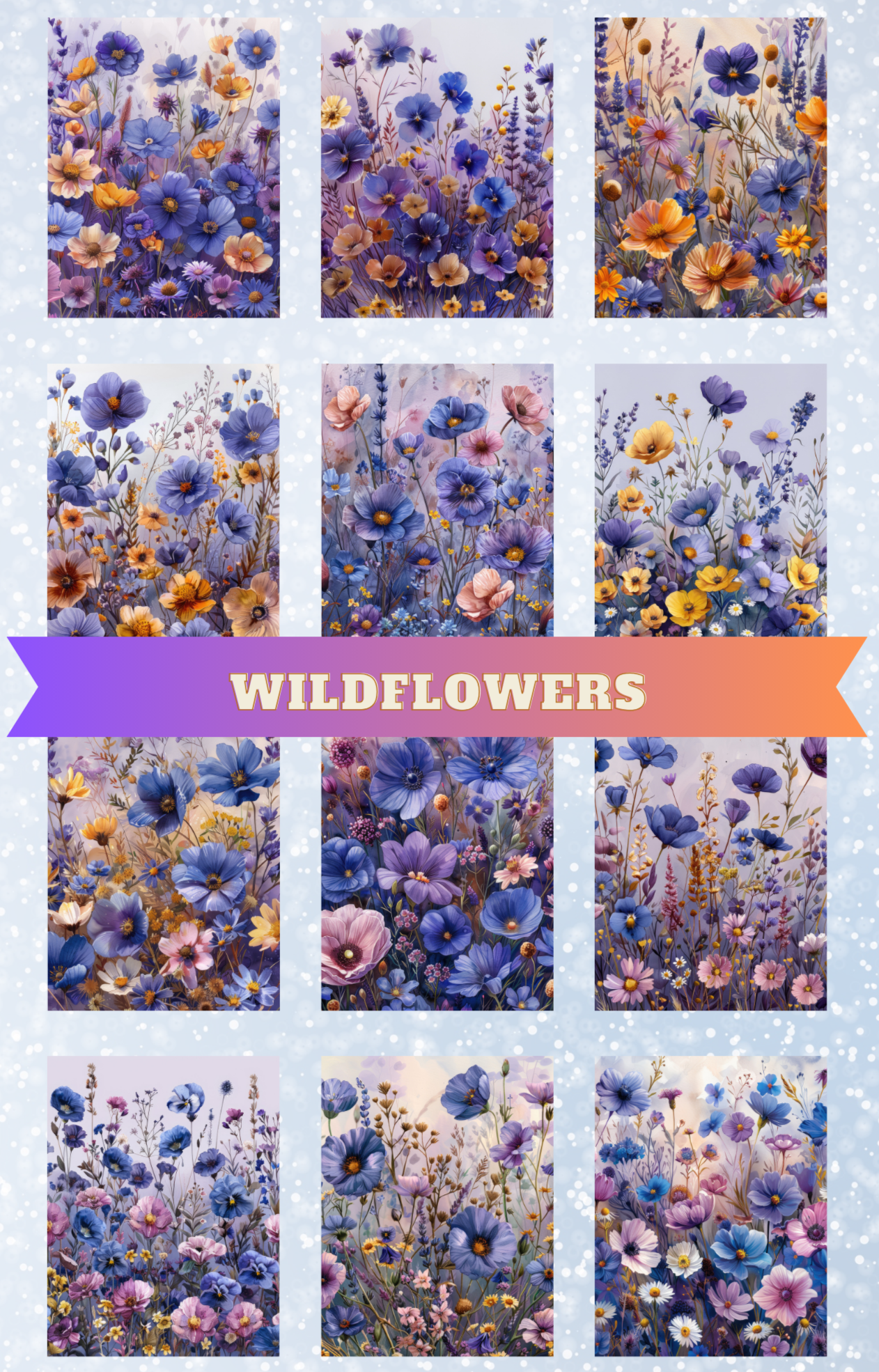 "Wildflowers" Premium Diamond Painting Release Papers