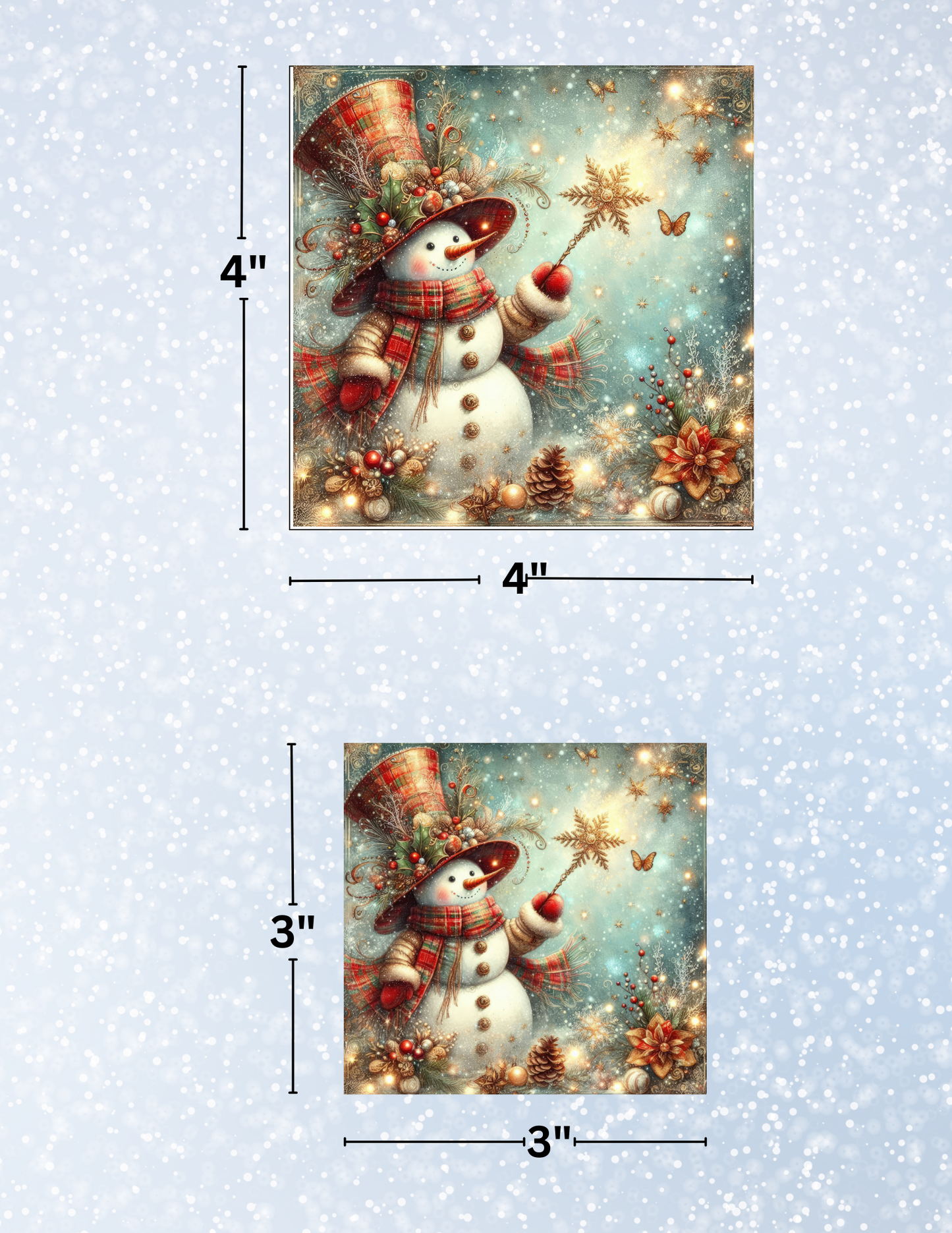 "Snowman Magic" Decorative Diamond Painting Release Paper