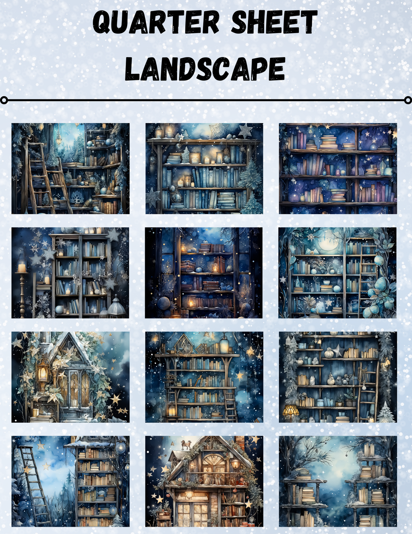 "Winter Forest Library 1" Decorative Diamond Painting Release Paper