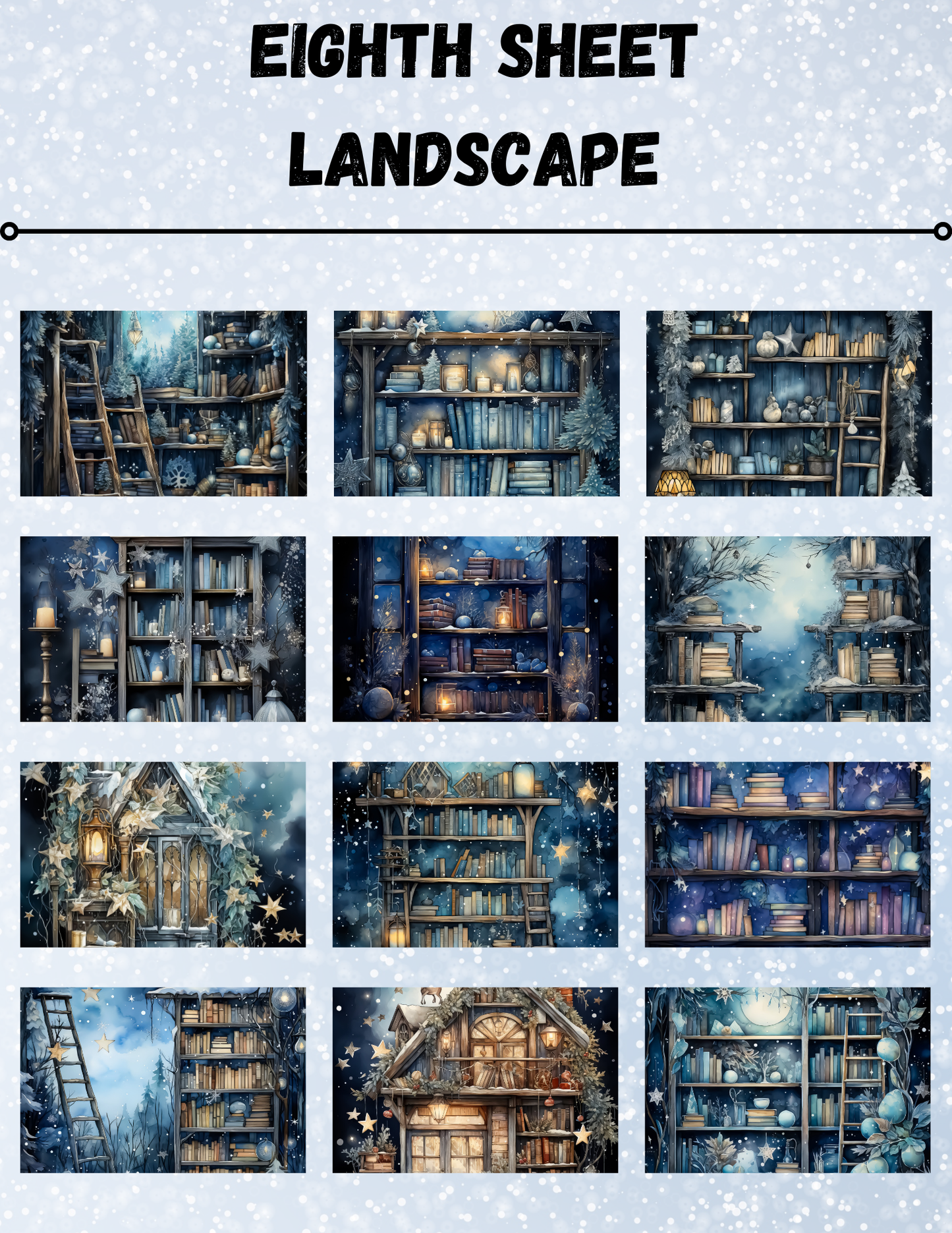 "Winter Forest Library 1" Decorative Diamond Painting Release Paper